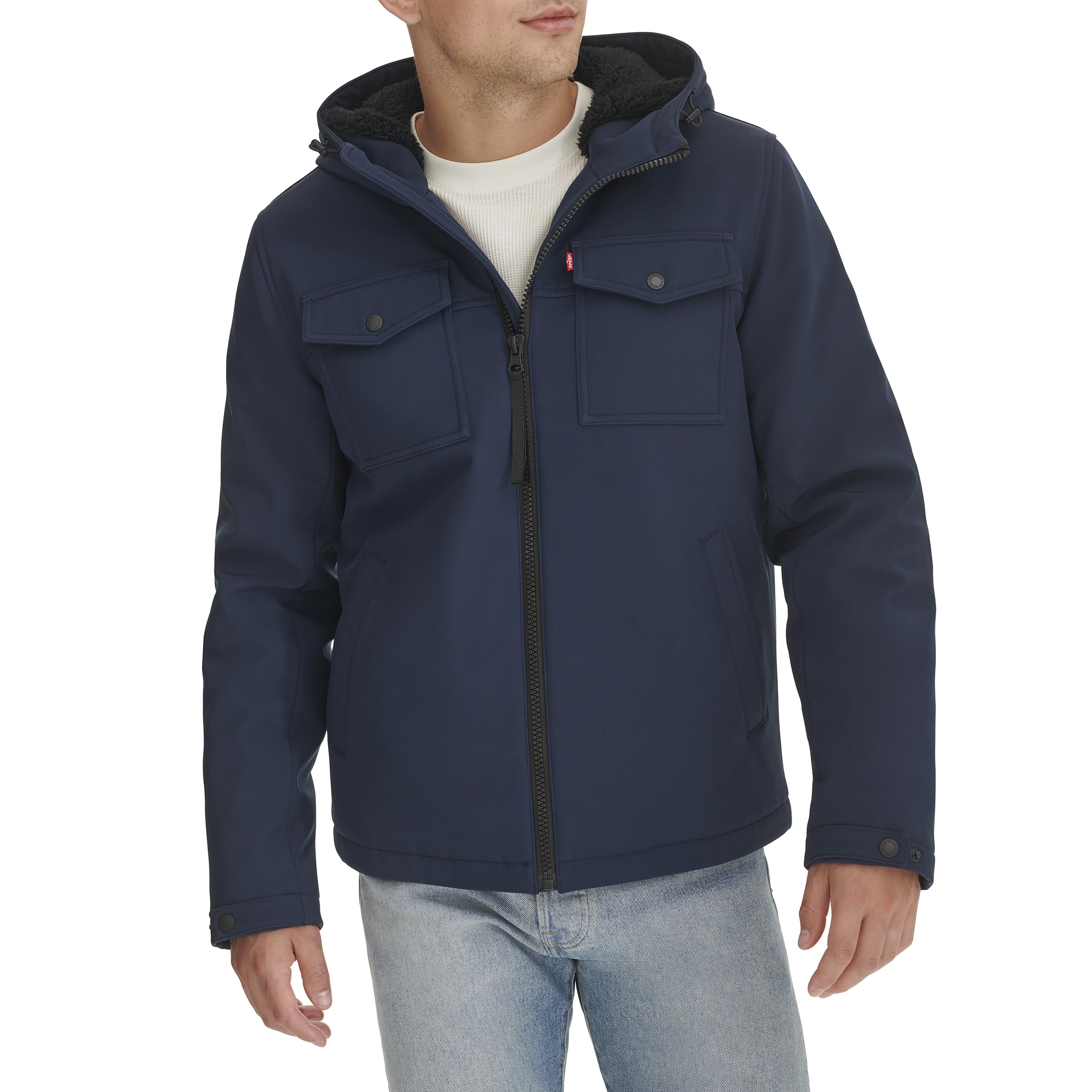 Levi's Men's Soft Shell Hooded Jacket - Waterproof Windbreaker for Outdoor Activities (Regular, Big & Tall Sizes) | Hiking, Camping & Everyday Wear