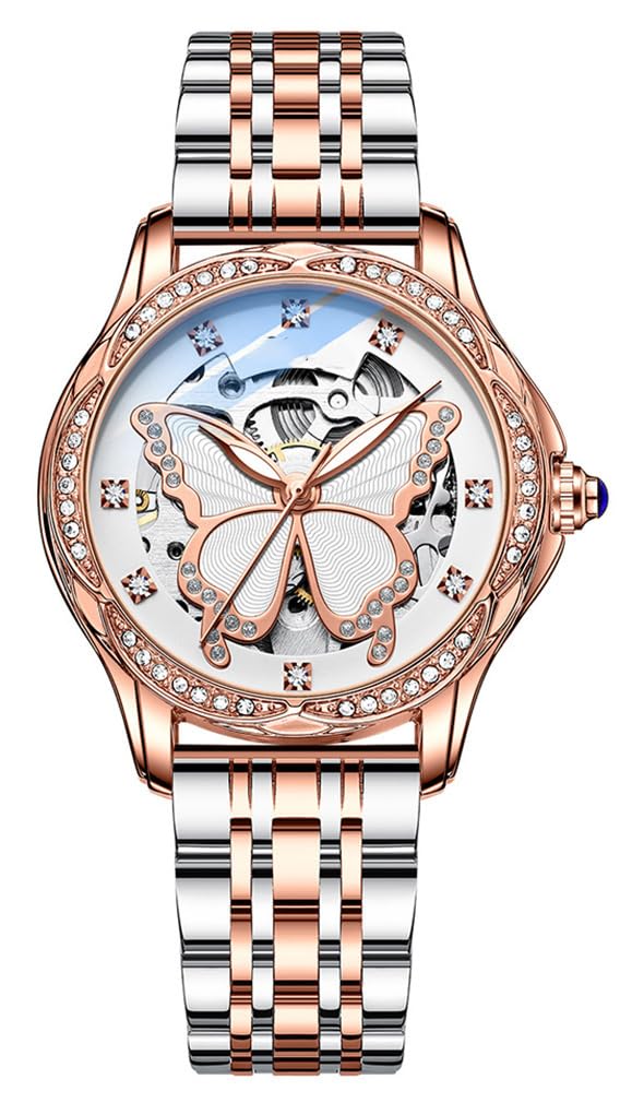 Elegant Reginald Women's Fashion Watch - Waterproof Butterfly Skeleton Dial Automatic Mechanical Dress Watch for Casual & Formal Occasions | Perfect for Office, Date Night & Special Events