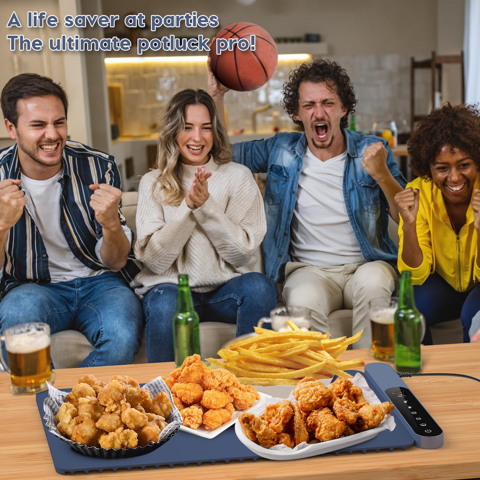 Smart Silicone Heating Mat for Food - Portable Warming Tray with Limitless Temperature Control | Perfect for Parties, Buffets & Kitchen Use | Roll-Up Design for Easy Storage & Travel