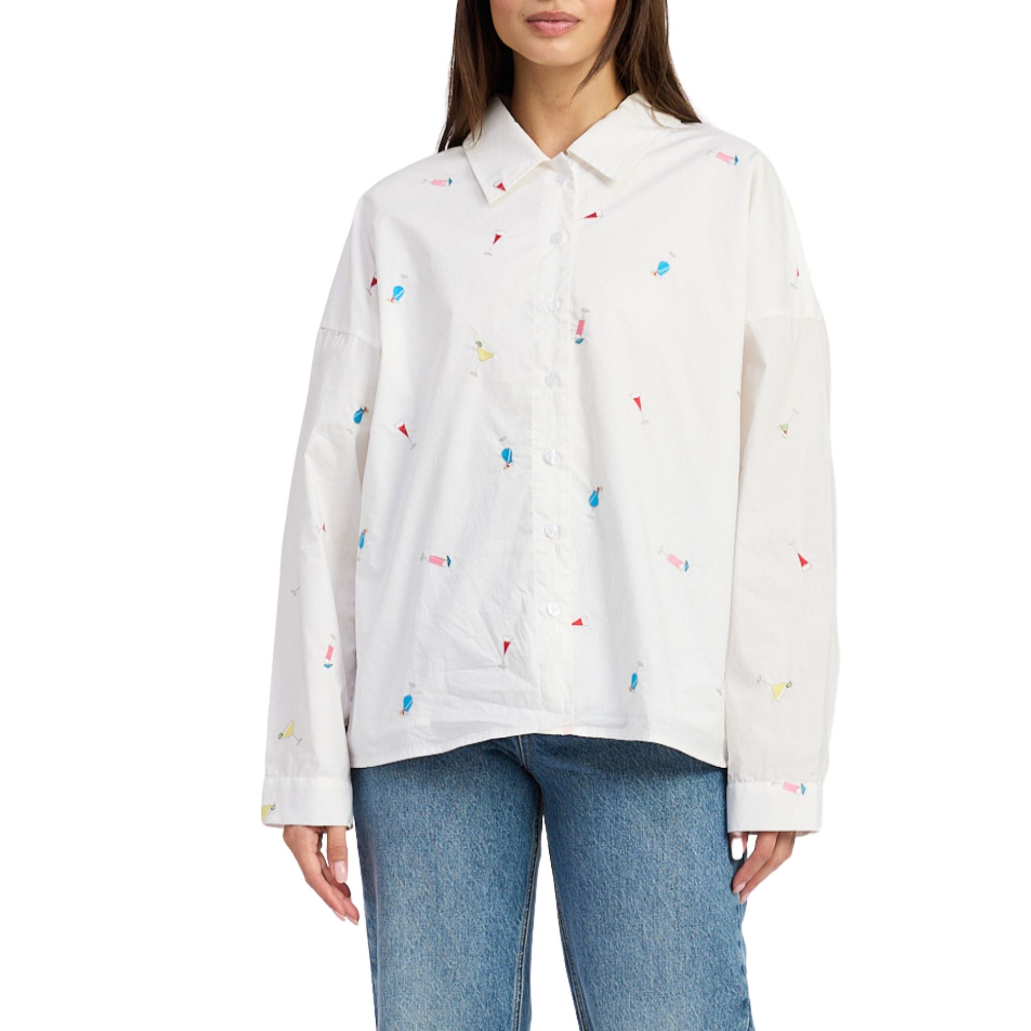 Nellie Women's Stylish Cocktail Button-Up Shirt for Parties, Dates & Office Wear | Elegant Blouse for Casual & Formal Occasions