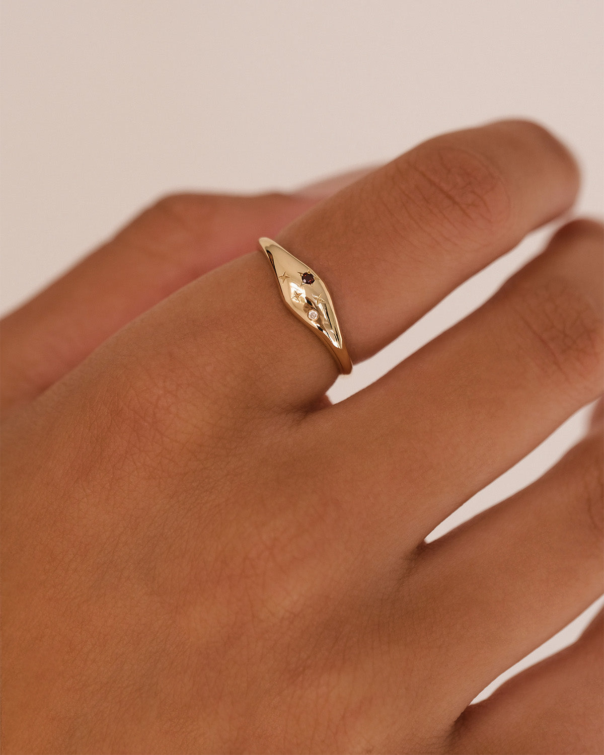 14K Solid Gold Lucky Starry Night Zodiac Diamond Ring for Capricorn - Perfect for Birthdays, Anniversary Gifts & Astrology Jewelry Lovers