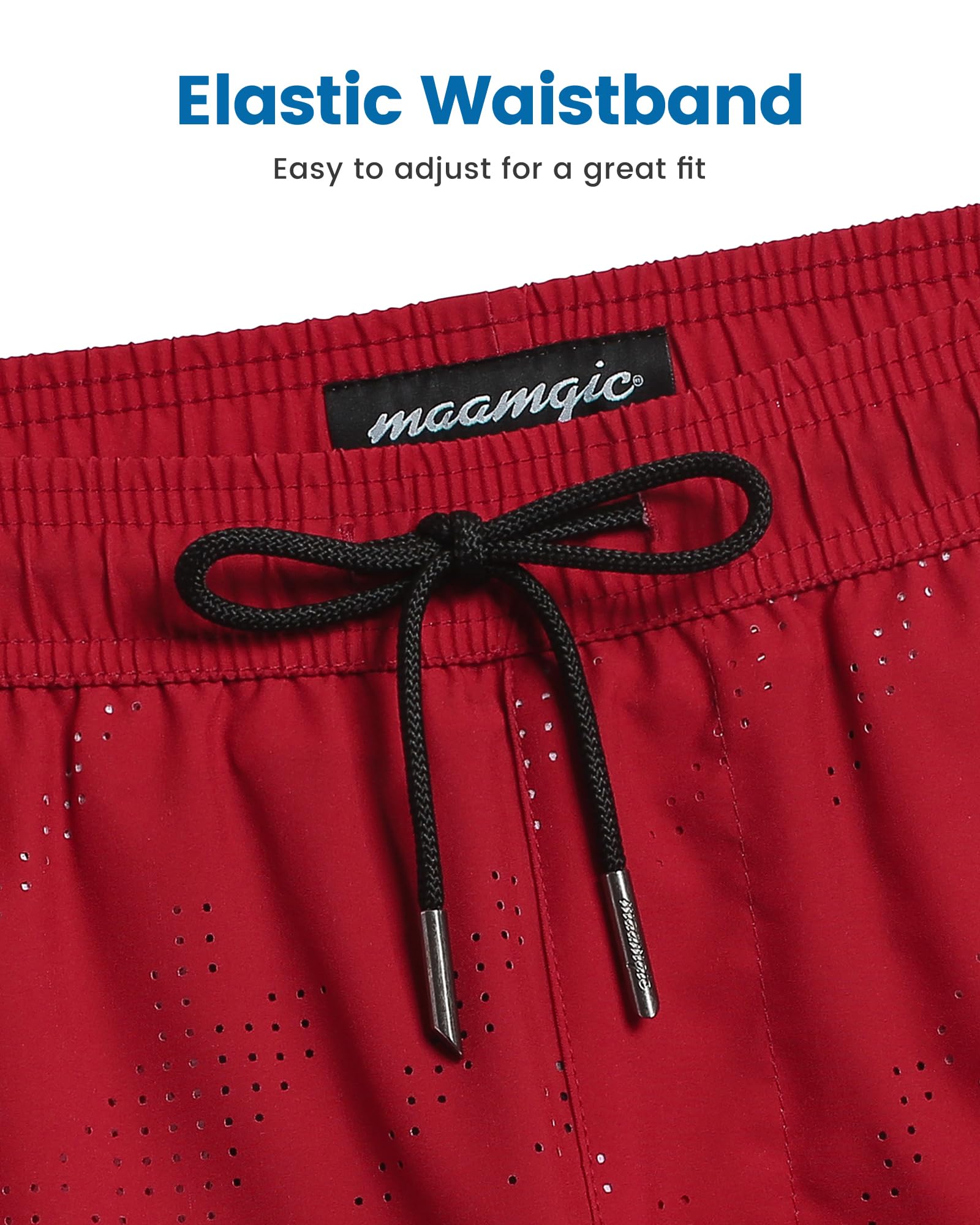 **Maamgic Men's Swim Trunks with Compression Liner - 5 Inch Inseam Quick Dry Board Shorts, Zipper Pockets for Swimming, Beach & Water Sports**