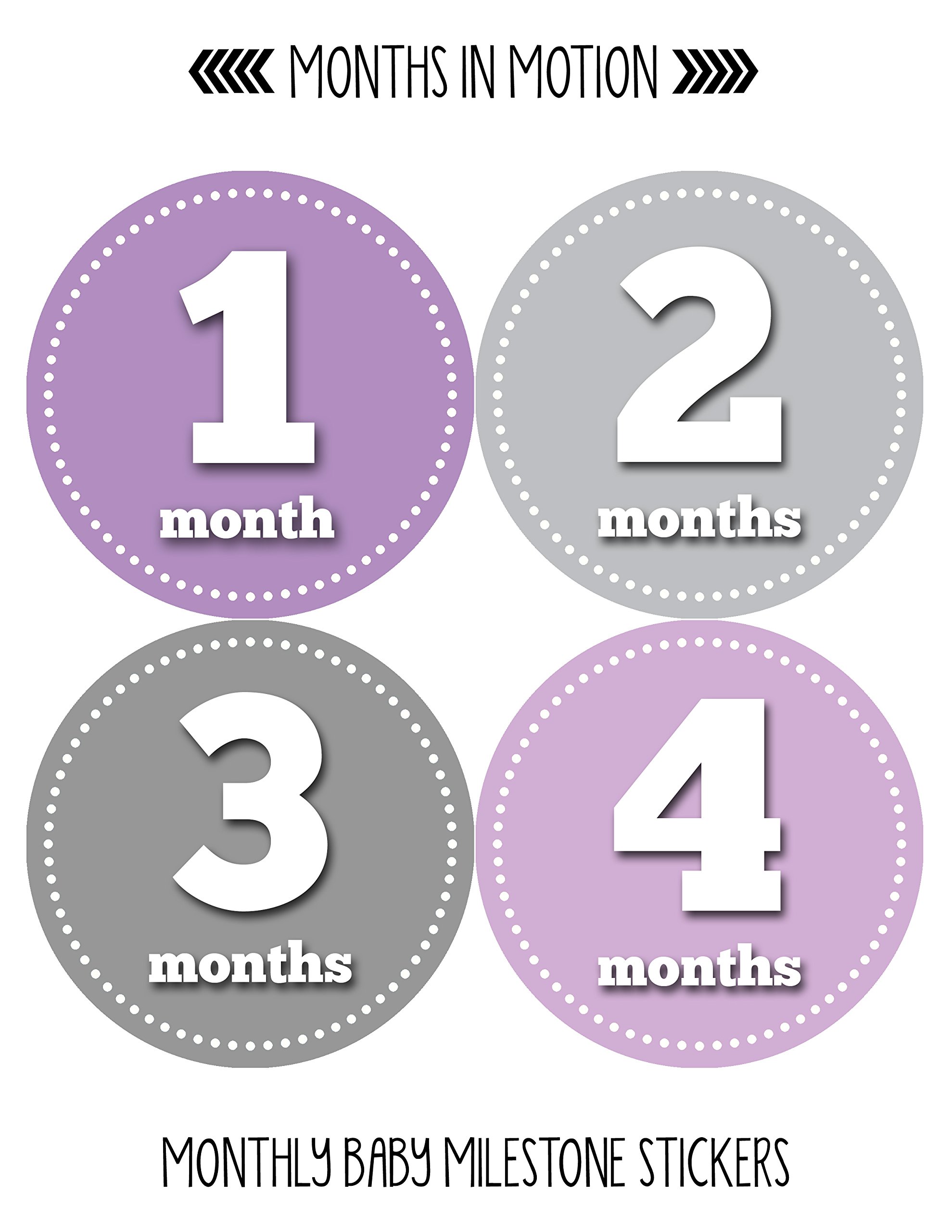 Baby Milestone Stickers - Newborn Monthly Growth Stickers for Boys & Girls | Infant Photo Props | Perfect for Baby's First Year Photo Album, Monthly Growth Tracking & Nursery Decor (Style 054)
