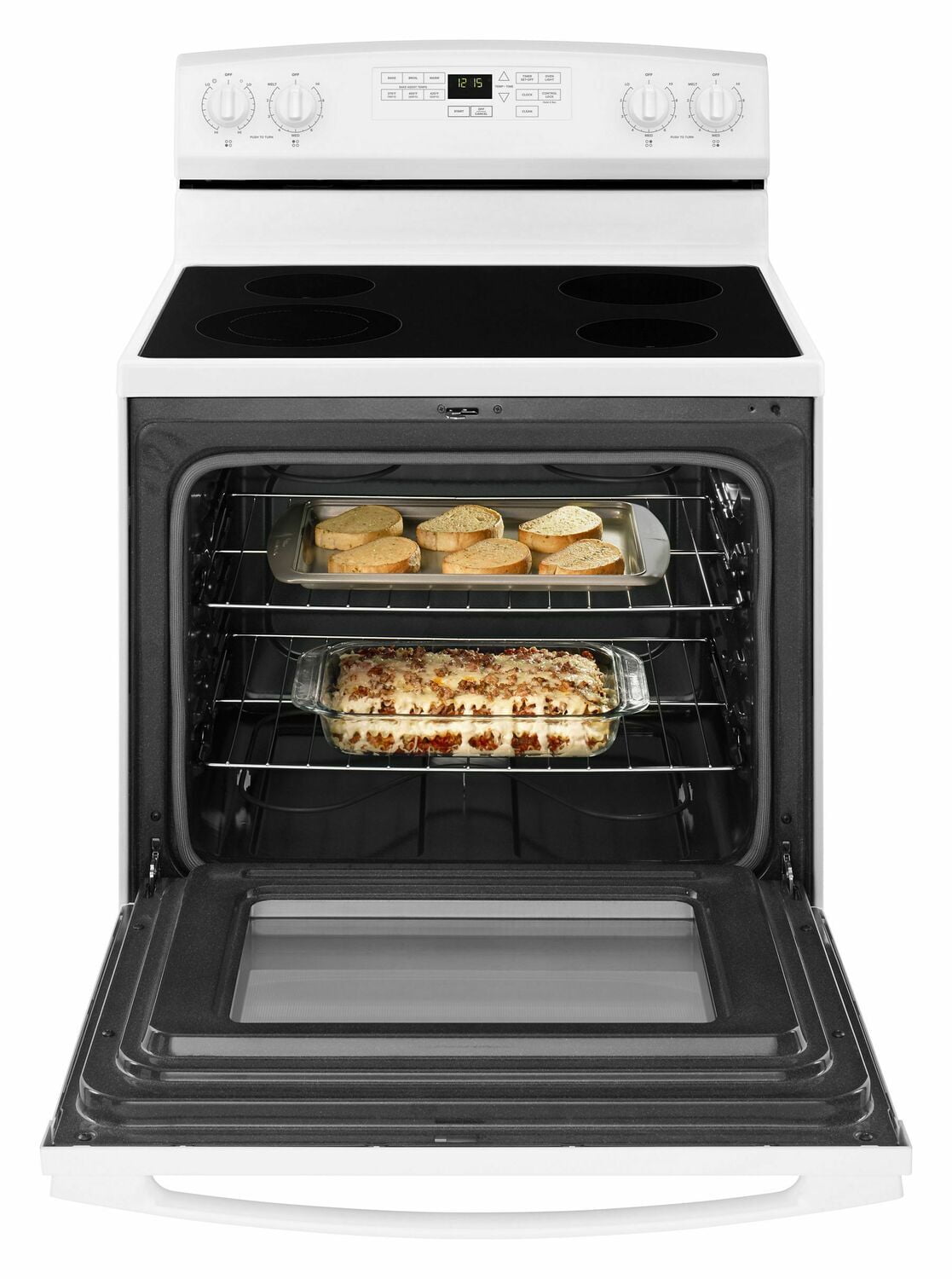 Amana AER6603SFW 30 Inch Electric Range with Self-Cleaning Option - White | Freestanding Oven for Home Kitchen, Baking & Cooking | Perfect for Small Spaces & Family Meals