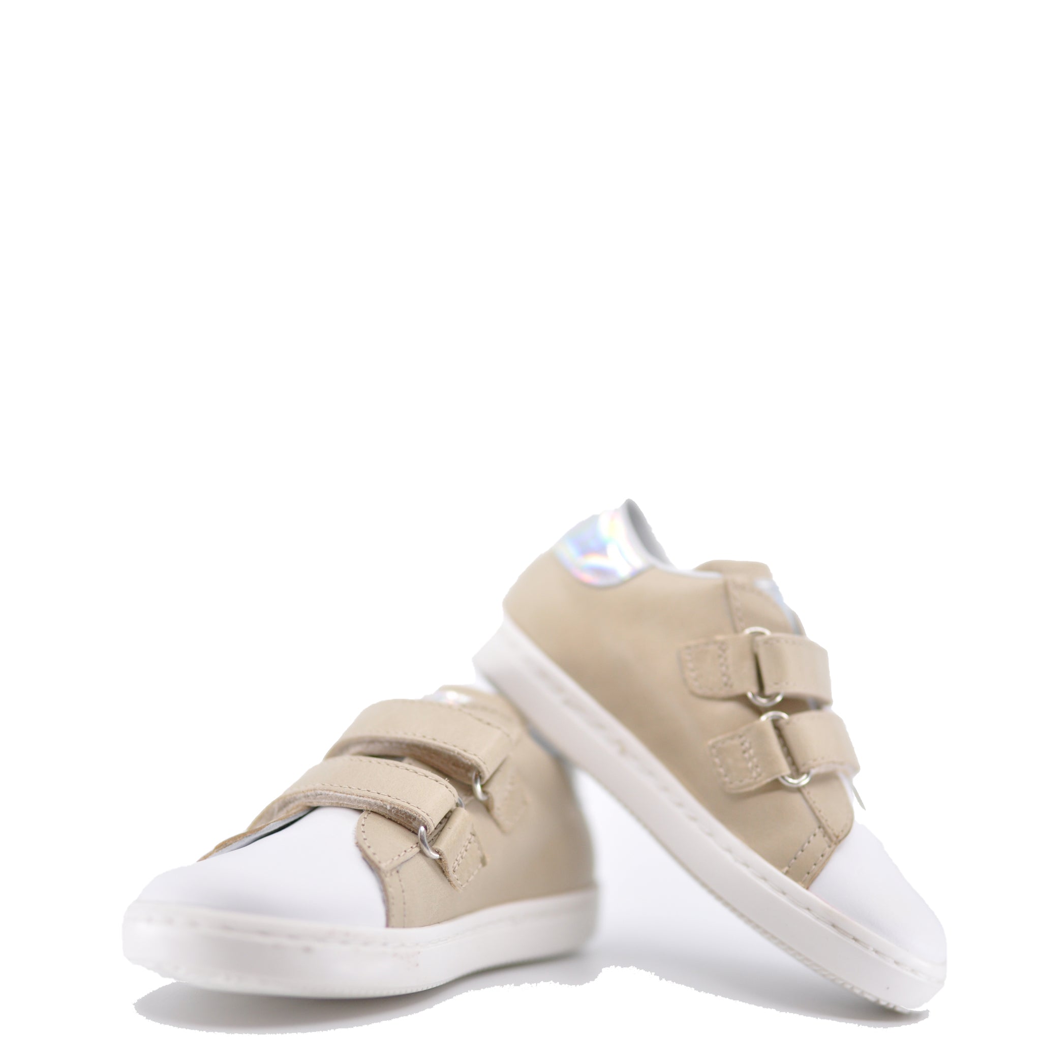 Beberlis Taupe Double Velcro Baby Sneakers - Soft & Comfortable First Walking Shoes for Toddlers - Perfect for Indoor Play, Outdoor Adventures & Special Occasions