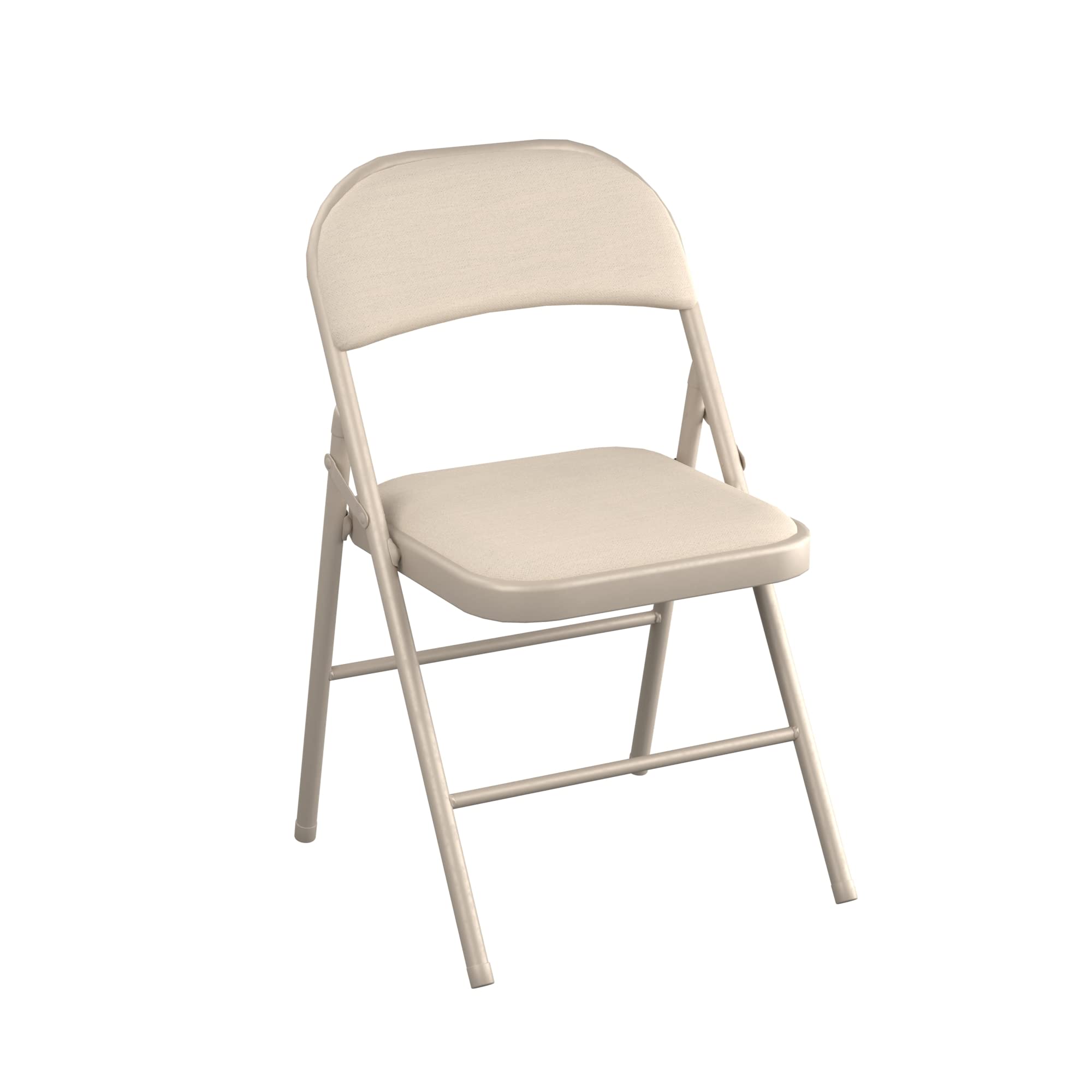 Durable Beige Fabric Folding Chair with Padded Seat - Heavy Duty Industrial Design for Office, Events & Outdoor Use
