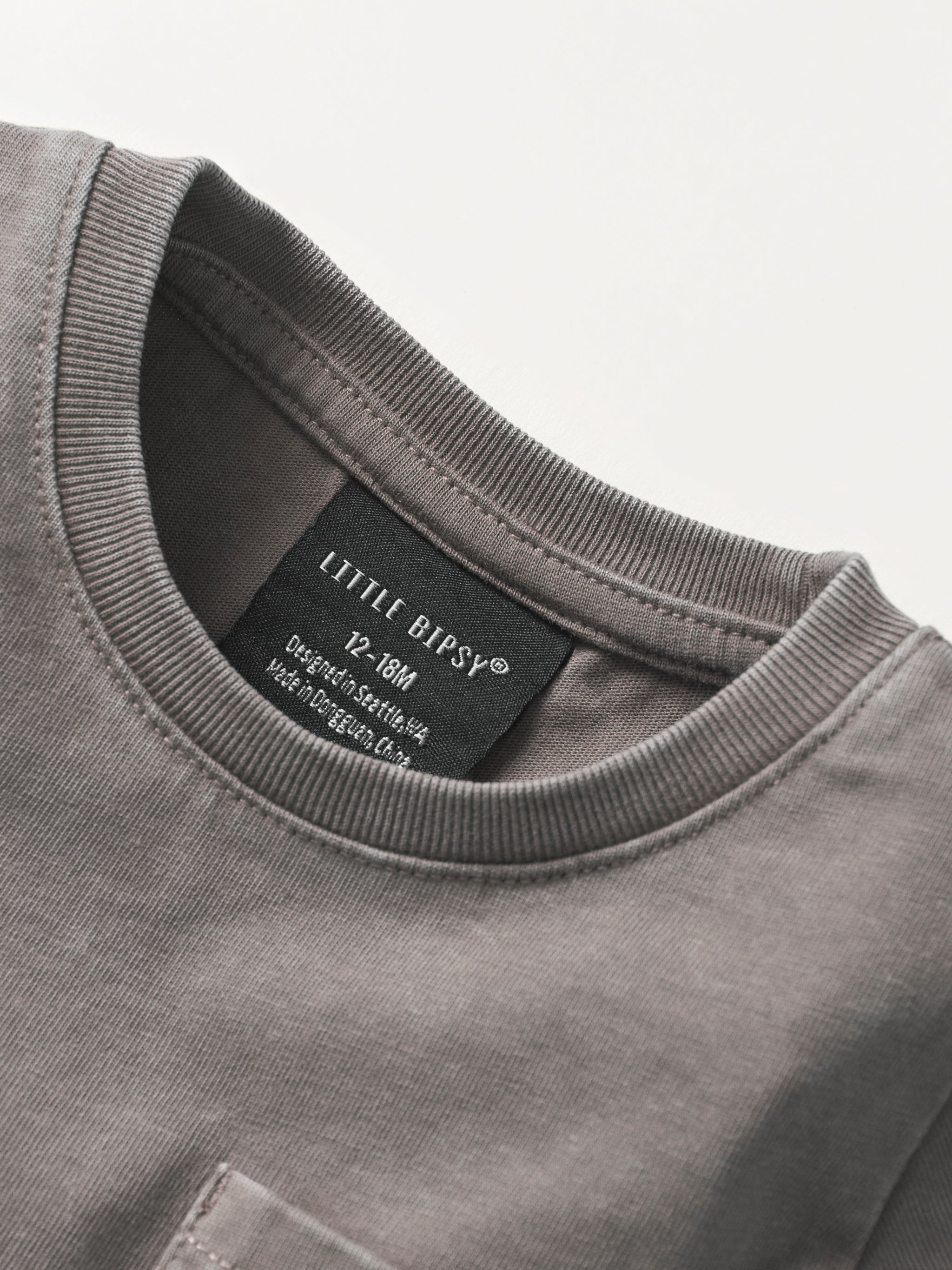 Acid Wash Pocket T-Shirt for Men - Soft Vintage Grey Cotton Tee - Casual Streetwear & Everyday Outfit Essential