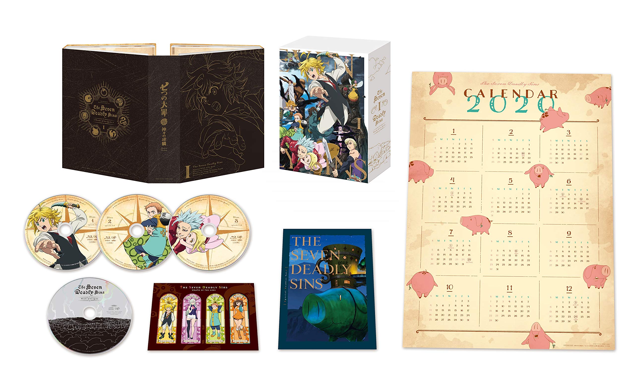 Seven Deadly Sins: The Reverse of Gods Blu-ray Box Set I - Japanese Edition with Anime Reproduction Art Set (3 Pieces, 27.5x19.5cm) | Perfect for Anime Collectors & Home Theater Enthusiasts
