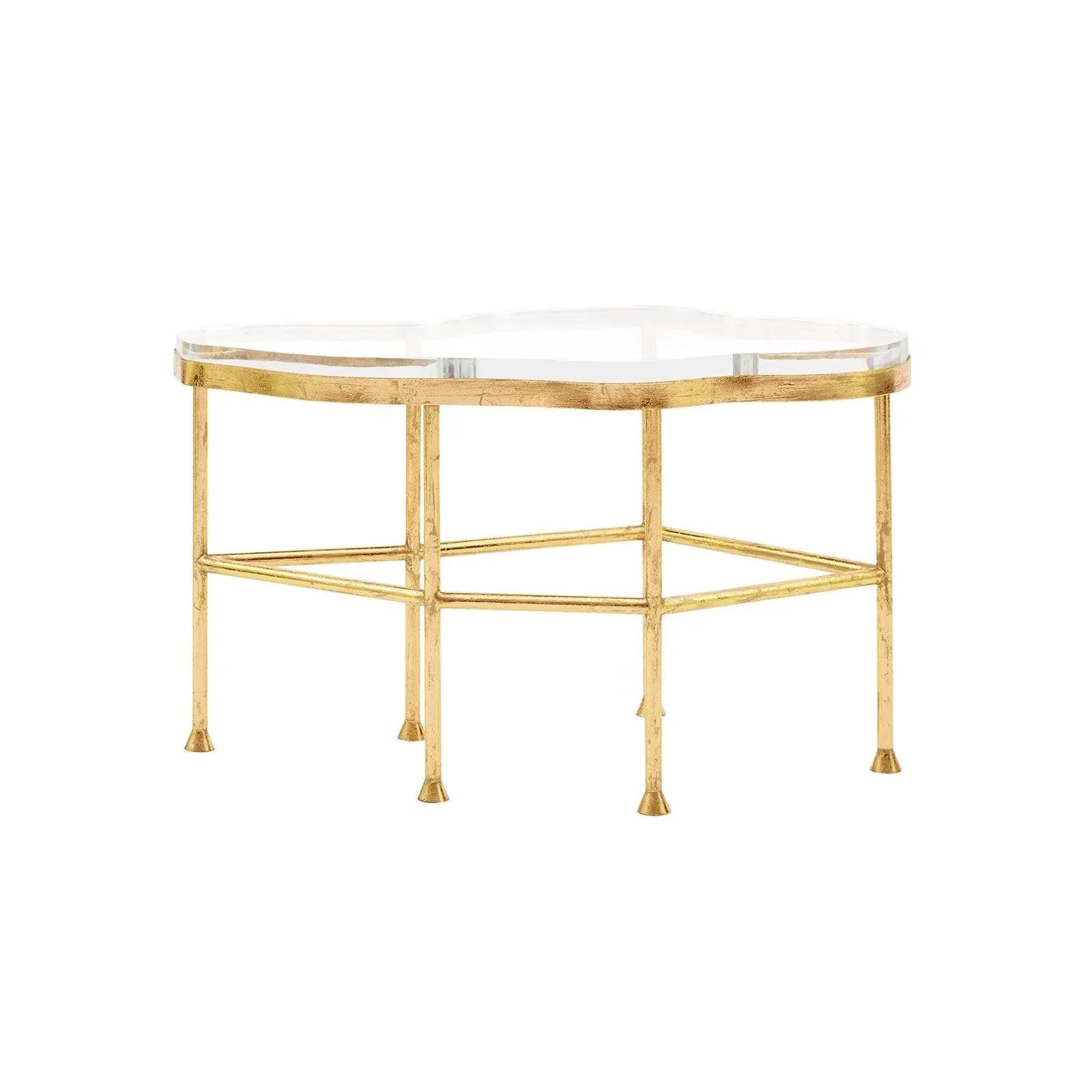 Elegant Gold Leaf Iron Coffee Table - Modern Luxury Living Room Centerpiece for Home Decor & Entertaining