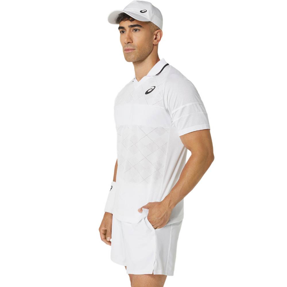 ASICS Men's Match Actibreeze Performance Polo Shirt - Breathable, Moisture-Wicking Tennis & Golf Shirt (Brilliant White) - Ideal for Sports & Casual Wear