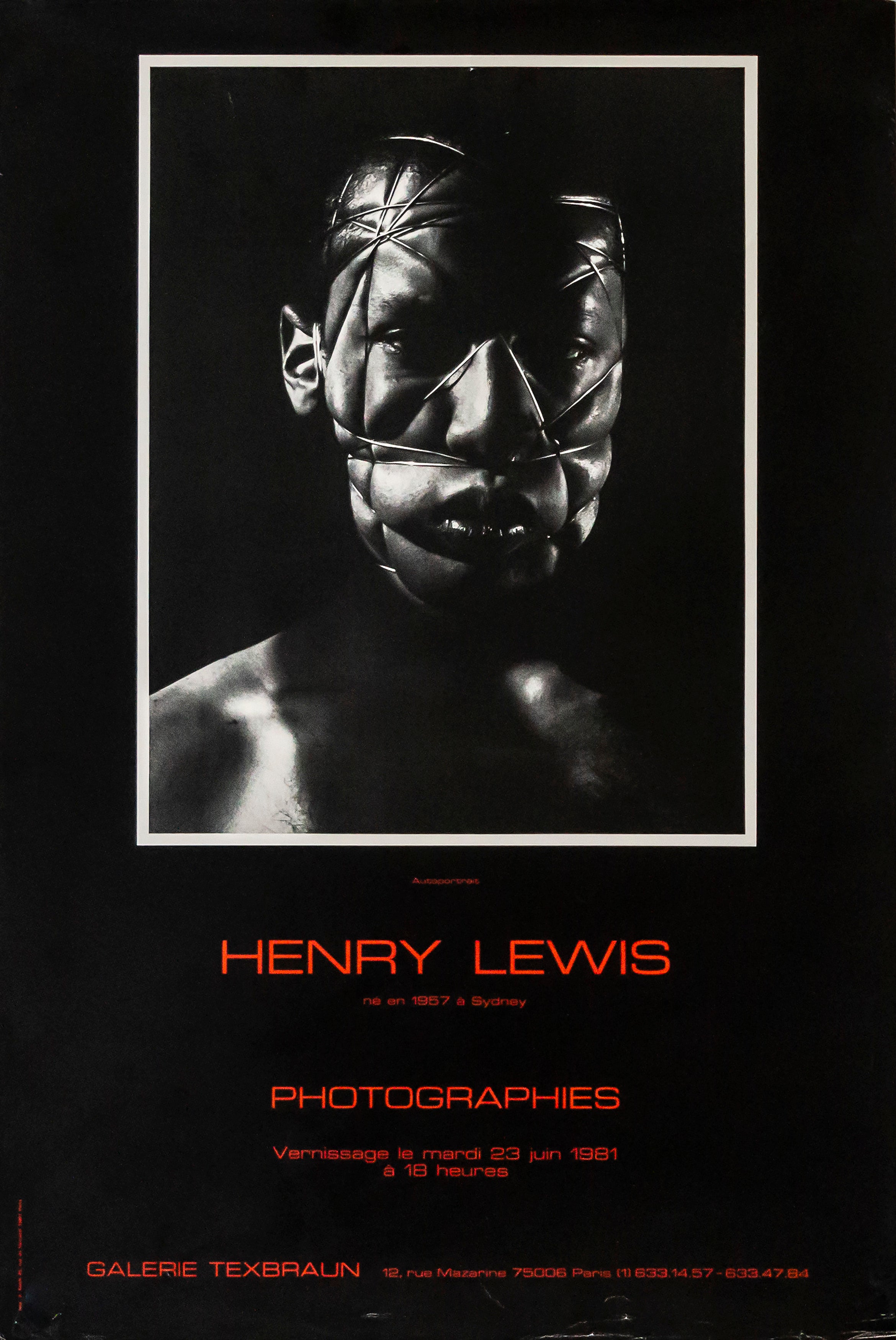 Vintage 1981 Original French Exhibition Poster - Henry Lewis Photography at Galerie Texbraun Paris - Perfect for Art Collectors & Home Decor