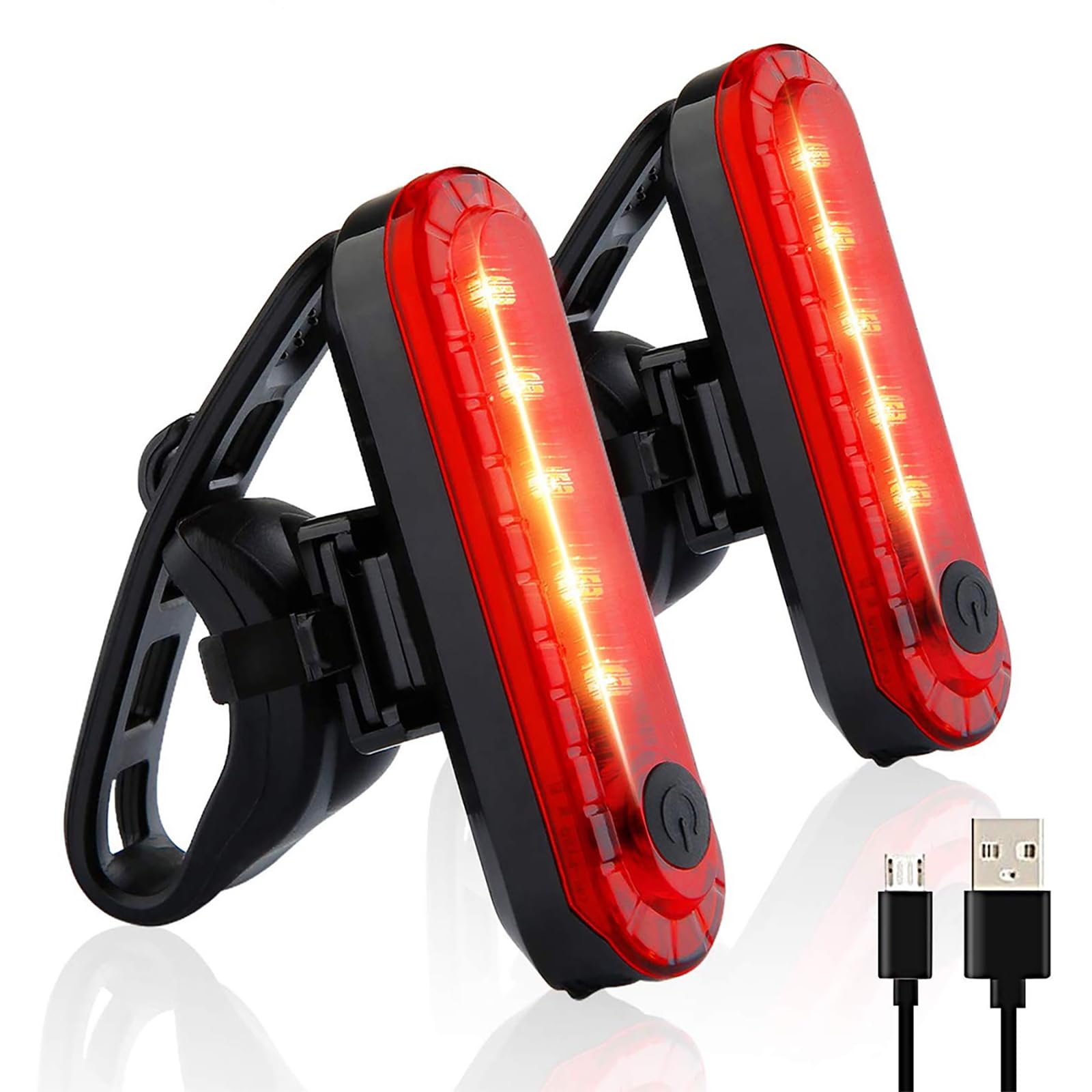 Rechargeable Bike Tail Light 2 Pack - Red Rear Bicycle Light for Night Riding, Long Battery Life, Easy Installation for Bikes, Trailers & Helmets | Perfect for Commuting, Cycling Safety & Outdoor Adventures