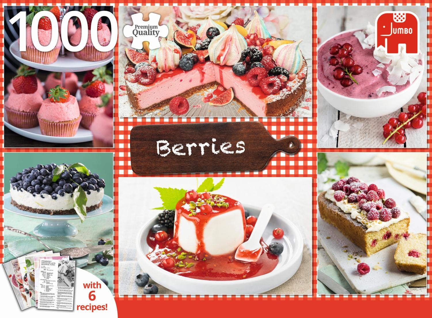 Jumbo 18594 Berries 1000 Piece Jigsaw Puzzle - Colorful Fruit Themed Puzzle for Adults & Families - Perfect for Relaxation, Brain Training & Family Game Nights