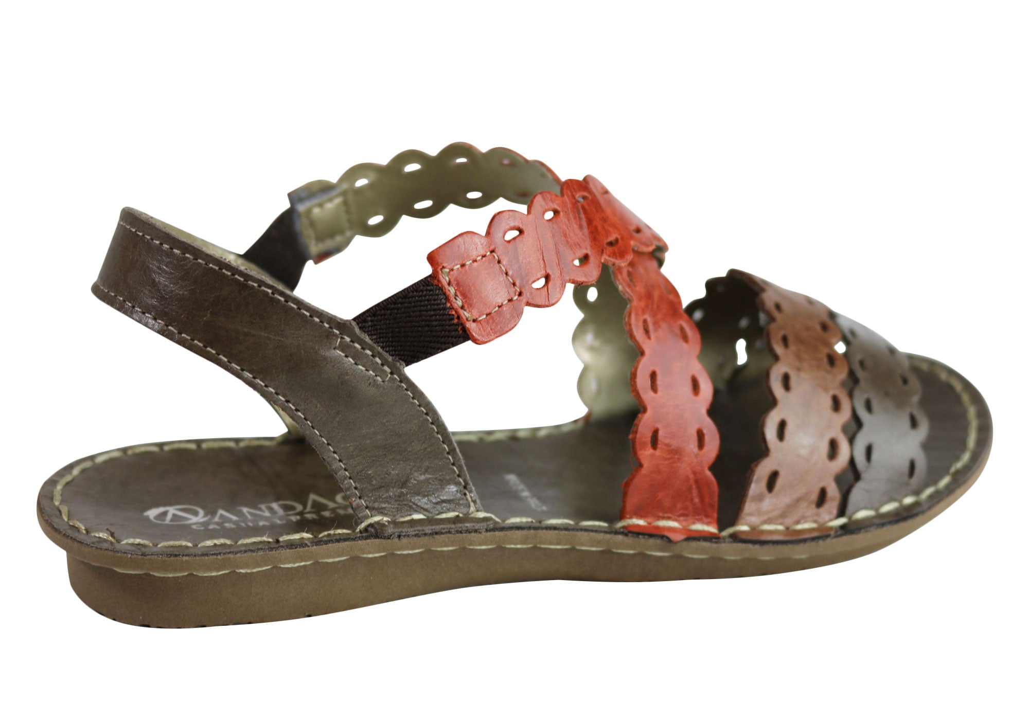 Andacco Cairns Women's Comfortable Flat Leather Sandals - Handmade in Brazil - Perfect for Beach, Vacation & Summer Walking
