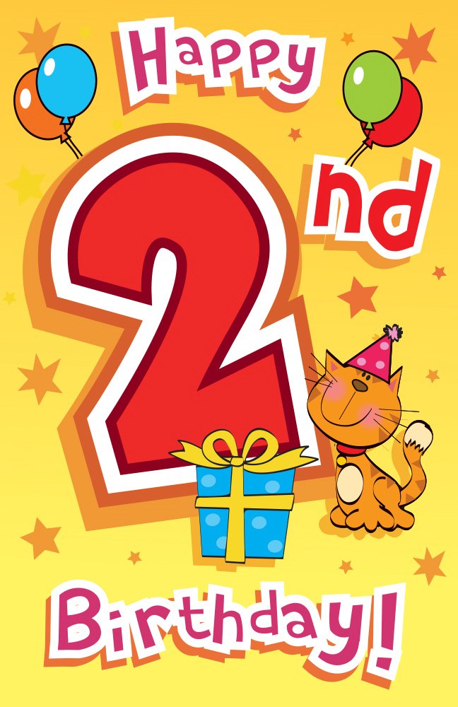 Happy 2nd Birthday Musical Greeting Card - Birthday Gift for Toddlers & Kids - Perfect for Birthday Parties & Celebrations