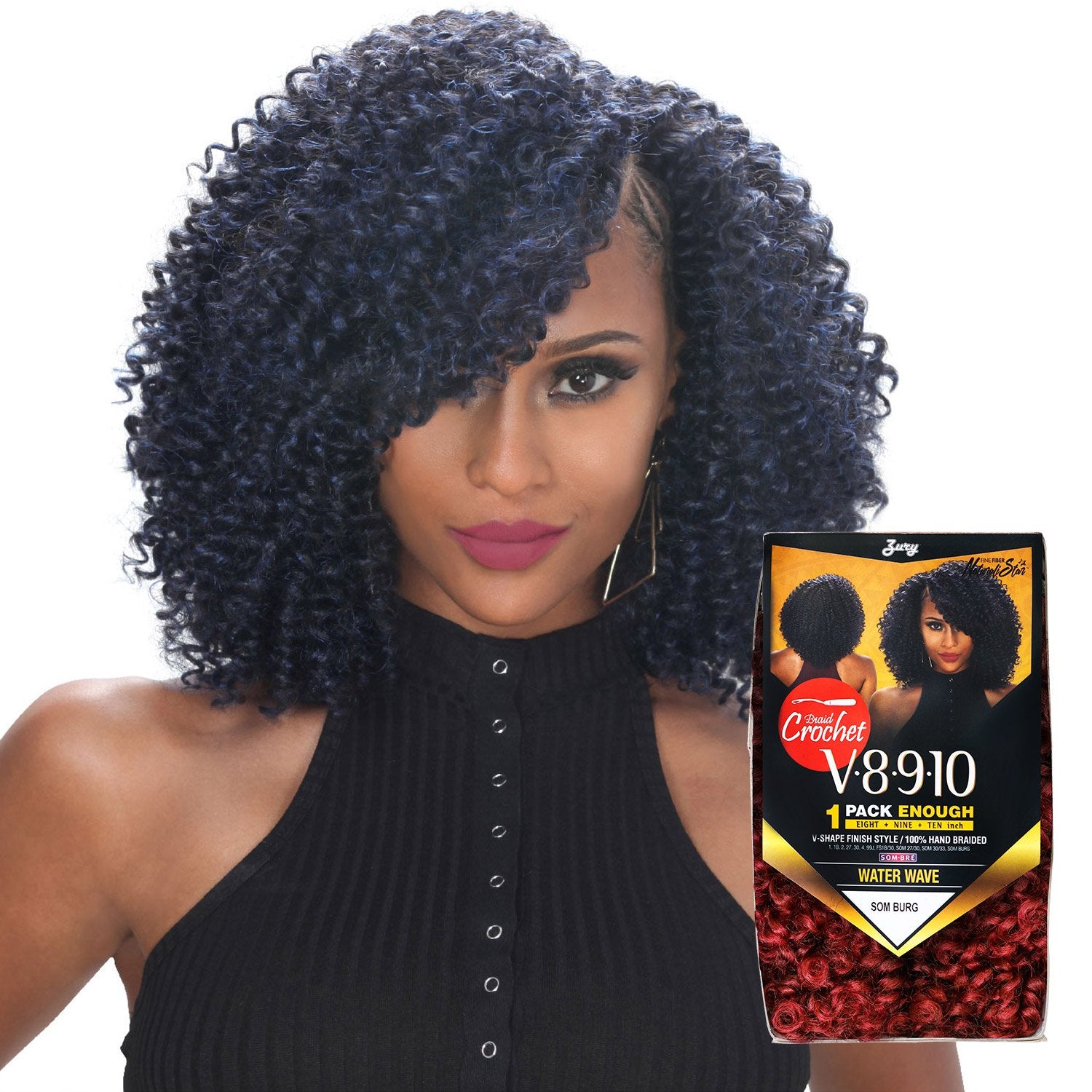ZURY V8910 Water Wave Crochet Braid Hair Extensions - 1 Pack (12