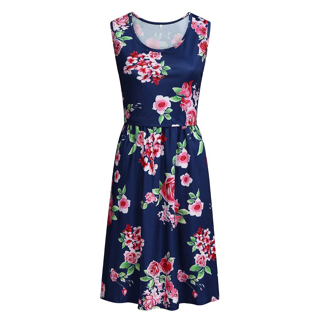 Floral Nursing Maternity Dress for Women - Sleeveless Breastfeeding Dress with Pockets | Perfect for Pregnancy, Nursing & Summer Outings