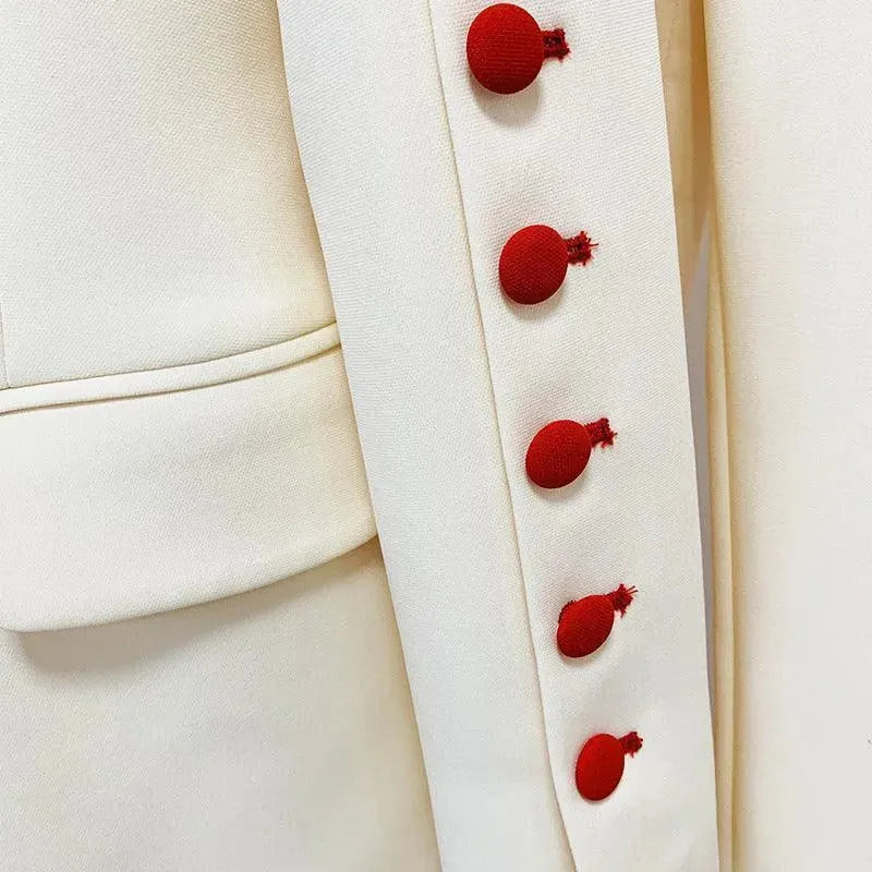Stylish Red Buttons Formal Business Pantsuit for Women | Professional Office Wear | Perfect for Business Meetings, Interviews & Corporate Events