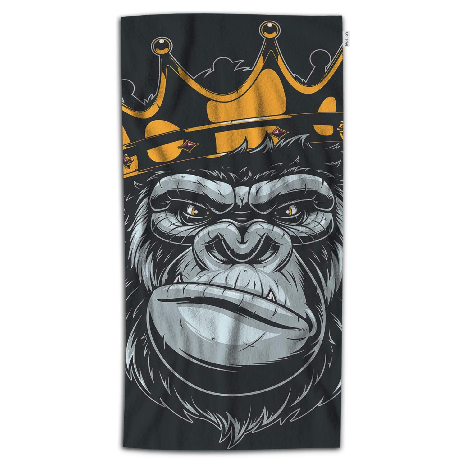 Moslion 32x64 Inch Monkey Bath Towel - Soft Microfiber Animal Print Beach Towel with Gorilla Head Design for Women & Men - Perfect for Pool, Beach, Spa and Bathroom Use