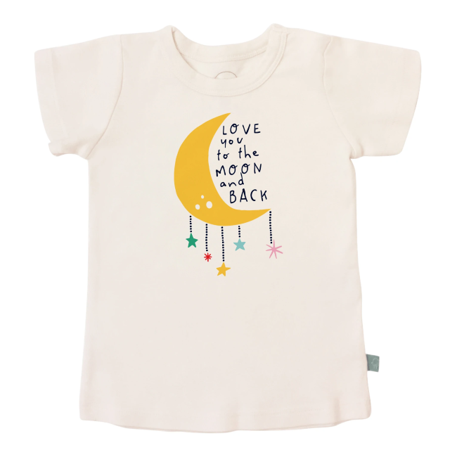 Finn and Emma Graphic Tee - Moon and Back Baby Shirt | Organic Cotton Cute Outfit for Boys & Girls | Perfect for Playdates, Photos, and Everyday Wear