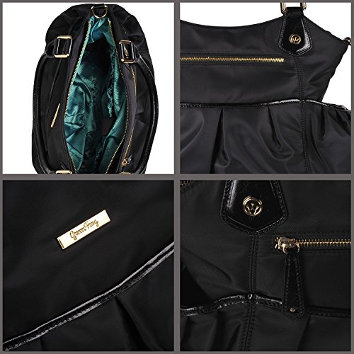 Premium GREEN FROG Luxury Diaper Bag - Stylish Camel/Sand 7-Piece Set, Weekender Tote for Baby Boys & Girls - Perfect for Travel, Daycare & Family Outings