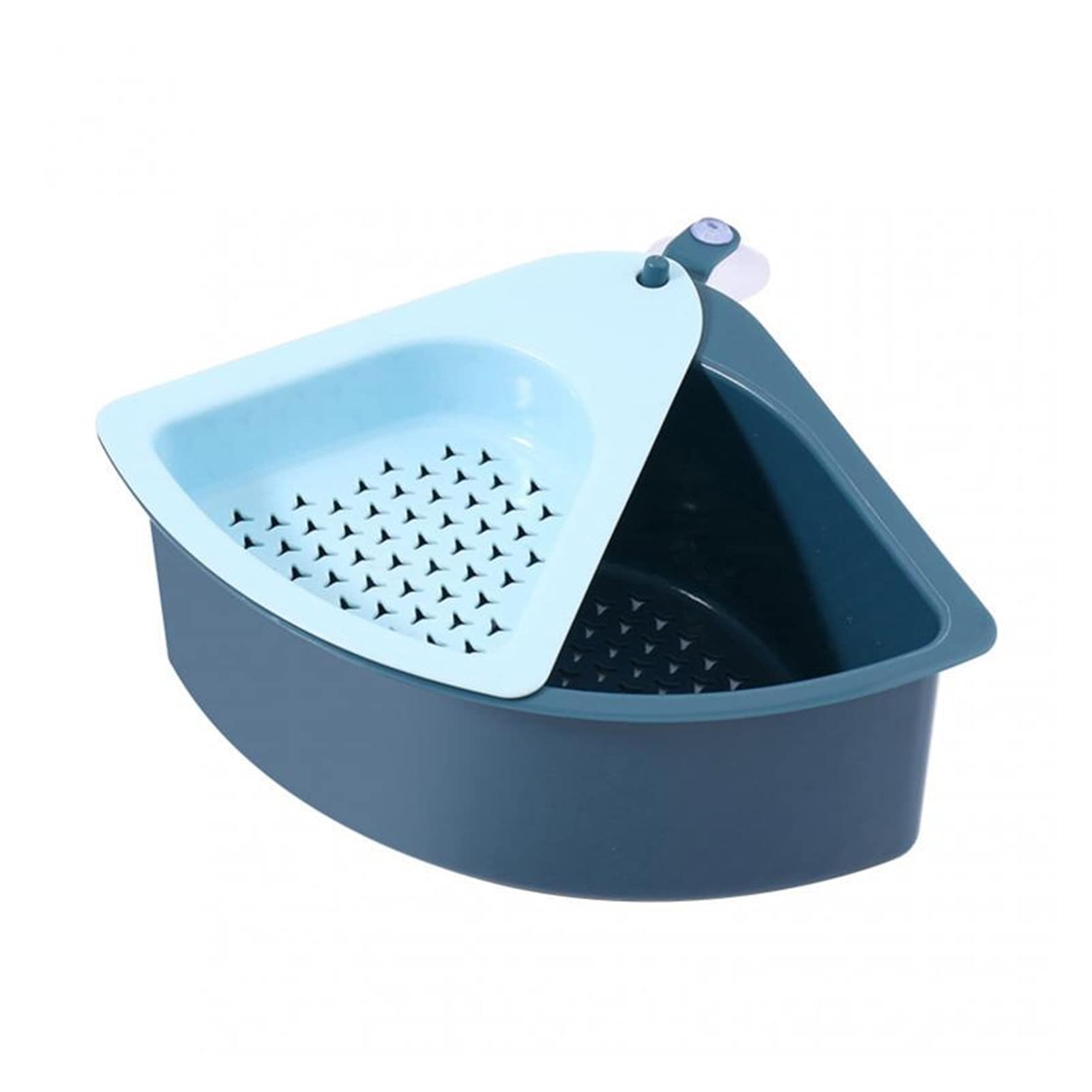 **LIHDESTB Triangular Sink Strainer Colander - Kitchen Drain Basket for Fruits & Vegetables, Suction Cup Sponge Rack & Storage Tool, Sink Filter Shelf (Color: B) - Perfect for Small Kitchen Sinks, Dishwashing & Produce Draining**