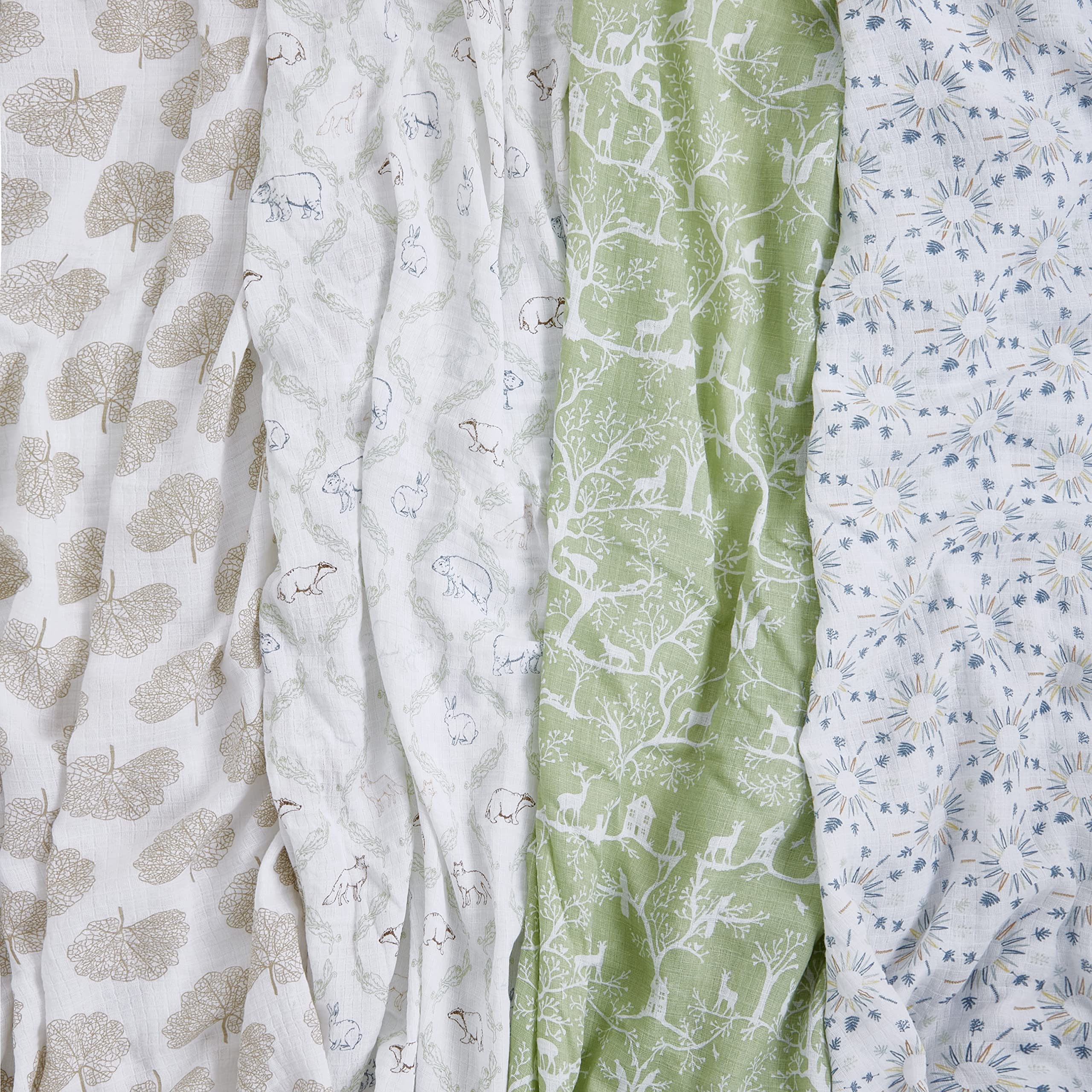 **Aden + Anais 100% Cotton Muslin Swaddle Blankets for Newborns - 4 Pack, Soft Baby Receiving Blankets for Girls & Boys, Breathable Swaddle Wrap for Nursery, Travel & Gifting - Harmony Collection**