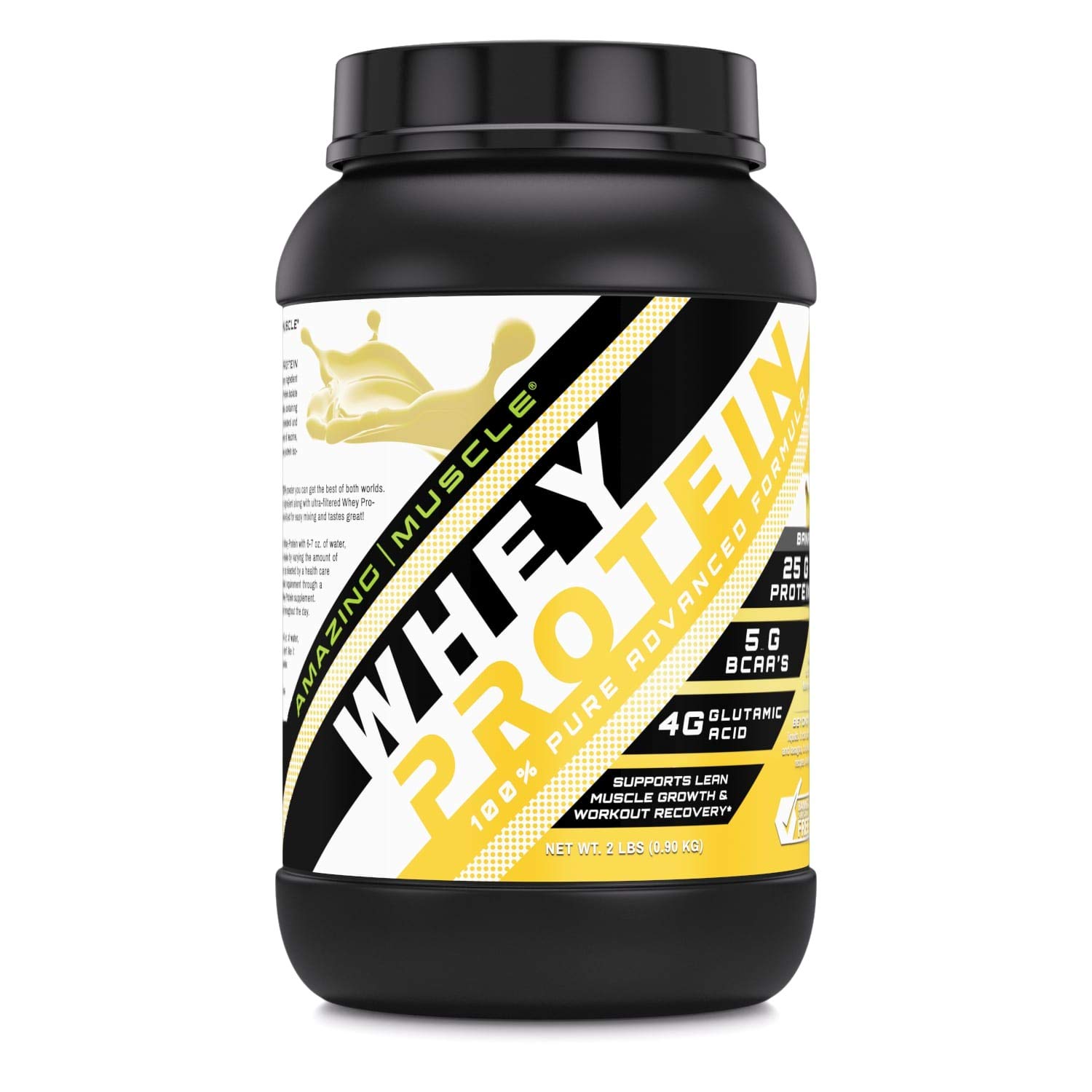 Premium 100% Whey Protein Powder - Advanced Formula with Whey Protein Isolate & Ultra-Filtered Whey Protein Concentrate (Banana Flavor, 2 lb) for Muscle Growth, Recovery & Post-Workout Nutrition
