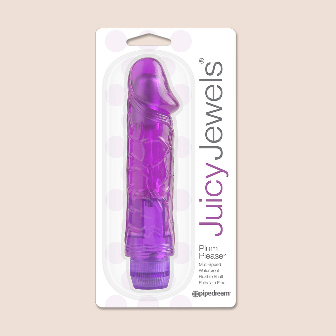Juicy Jewels Plum Pleaser Vibe - Waterproof Powerful Rechargeable Vibrator for Women | G-Spot & Clitoral Stimulation | Perfect for Solo Play & Couples Use