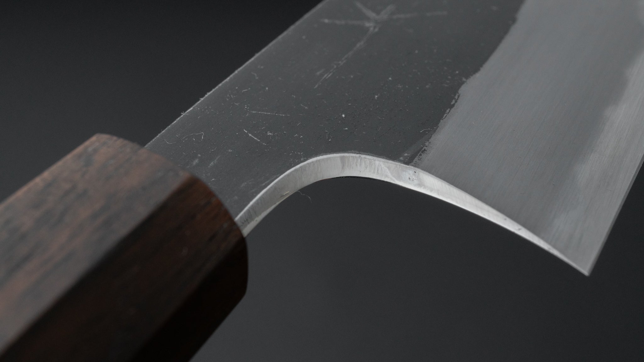 Hitohira Togashi White #2 Kurouchi Santoku Knife with Tagayasan Wood Handle - Premium Japanese Kitchen Knife for Slicing, Dicing & Chopping Vegetables, Meat & Fish
