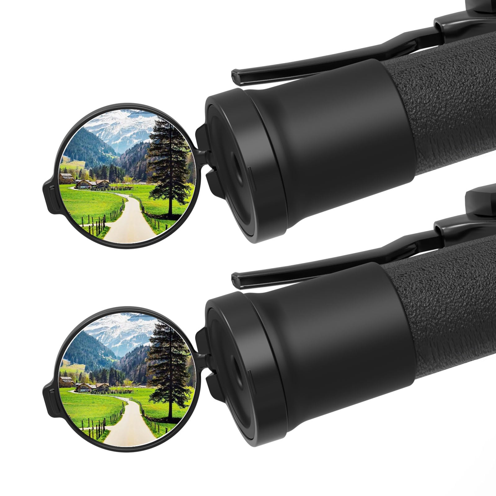 MoKo 2-Pack 360° Rotatable Bike Mirrors - Durable Acrylic & Silicone Rearview Mirrors for Mountain Bikes, E-Bikes, Motorcycles - Safe Handlebar Mount for Enhanced Cycling Visibility (Perfect for Commuting, Trail Riding & Road Safety)
