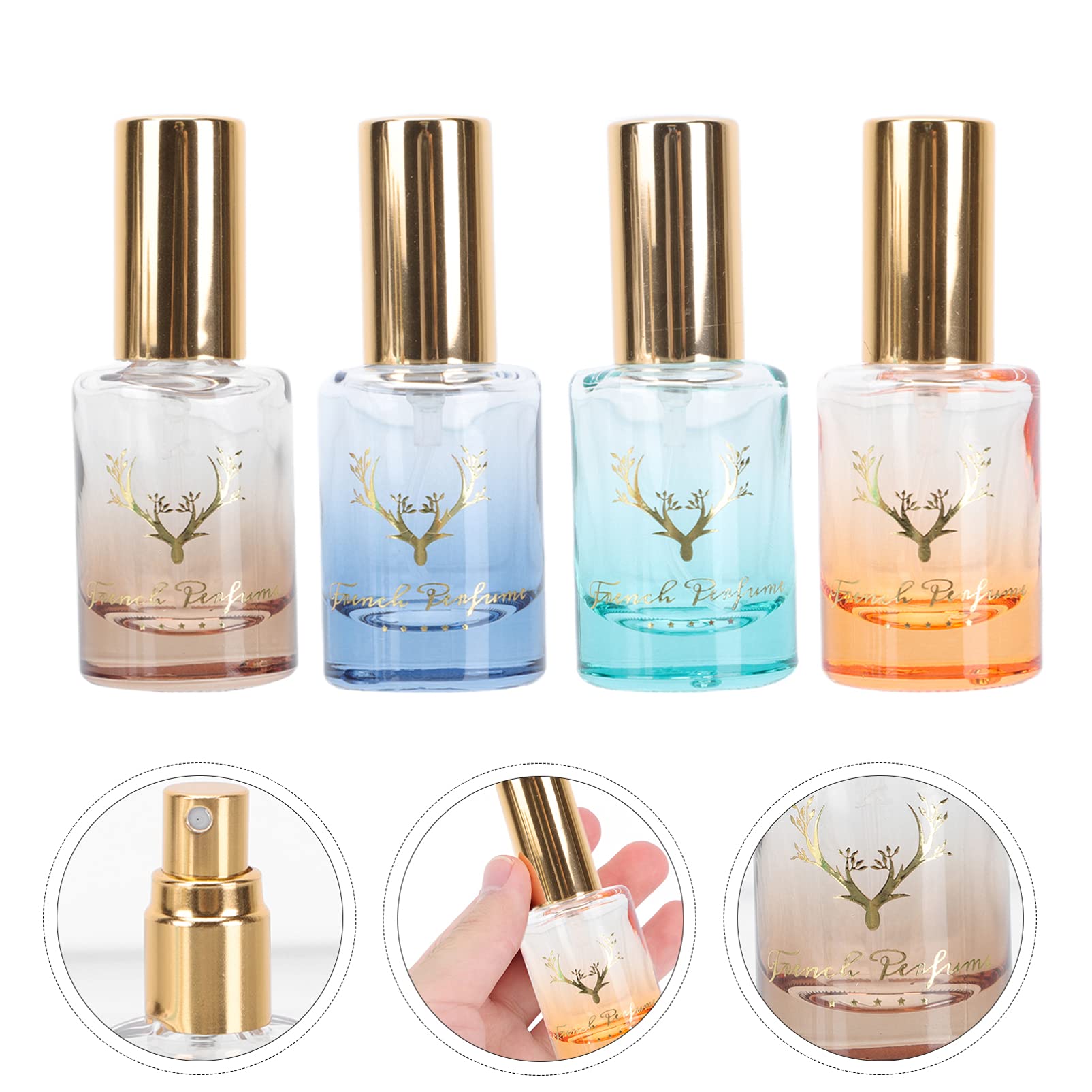 HEALLILY 4 Pack Refillable Perfume Spray Bottles - Travel Size Empty Cosmetic Containers for Fragrance, Cleaning Solutions & Essential Oils - Perfect for Travel, Gym, Home & Office Use