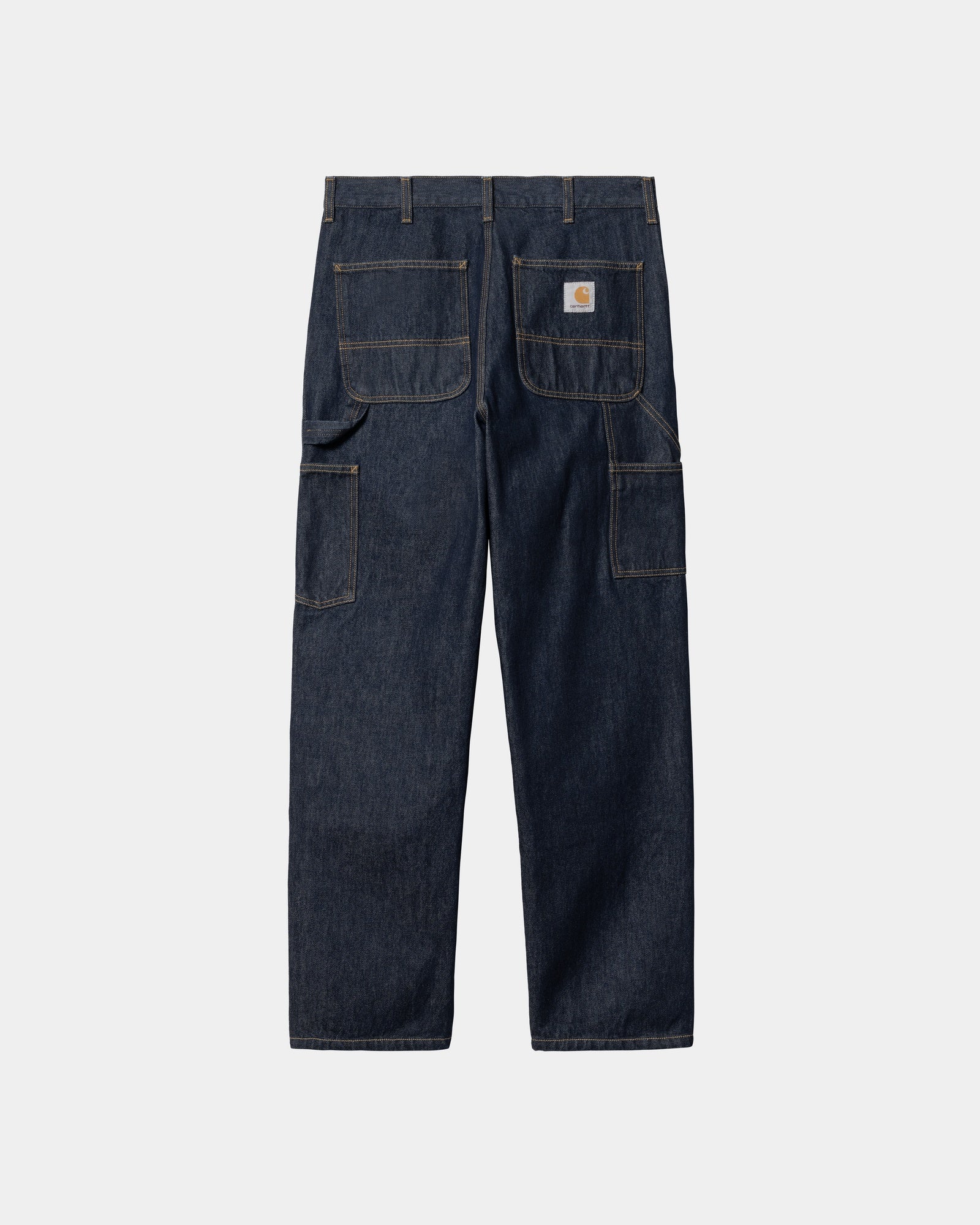 Men's Double Knee Work Pants - Heavy Duty Denim Jeans in Classic Blue (Rinsed Wash) for Construction, Carpentry & Outdoor Work