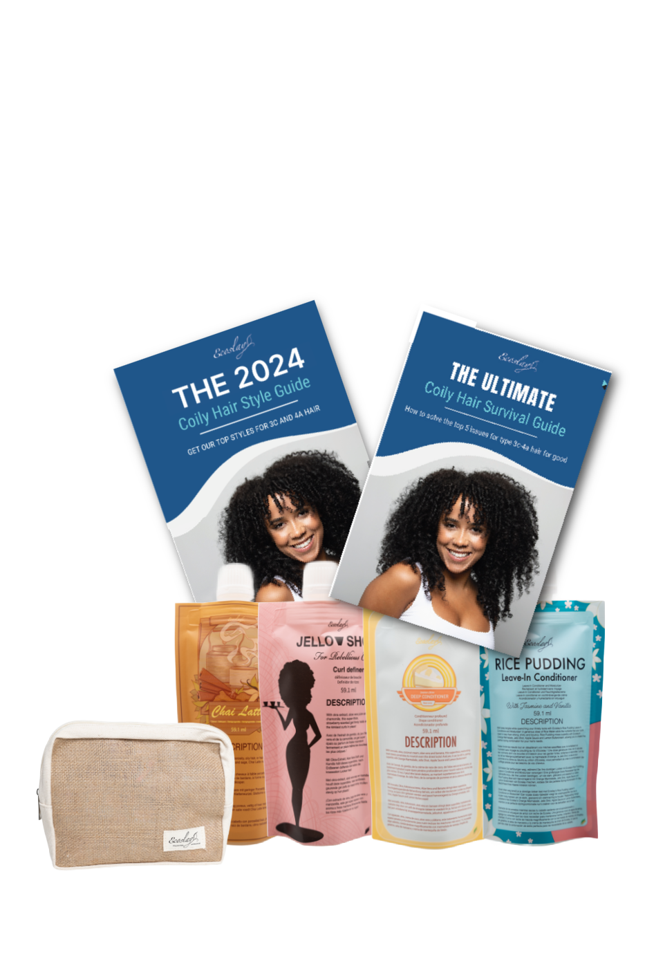 Coily Essentials Sample Set for Natural Hair Care - Hydrating & Defining Curls - Perfect for Travel & Daily Use