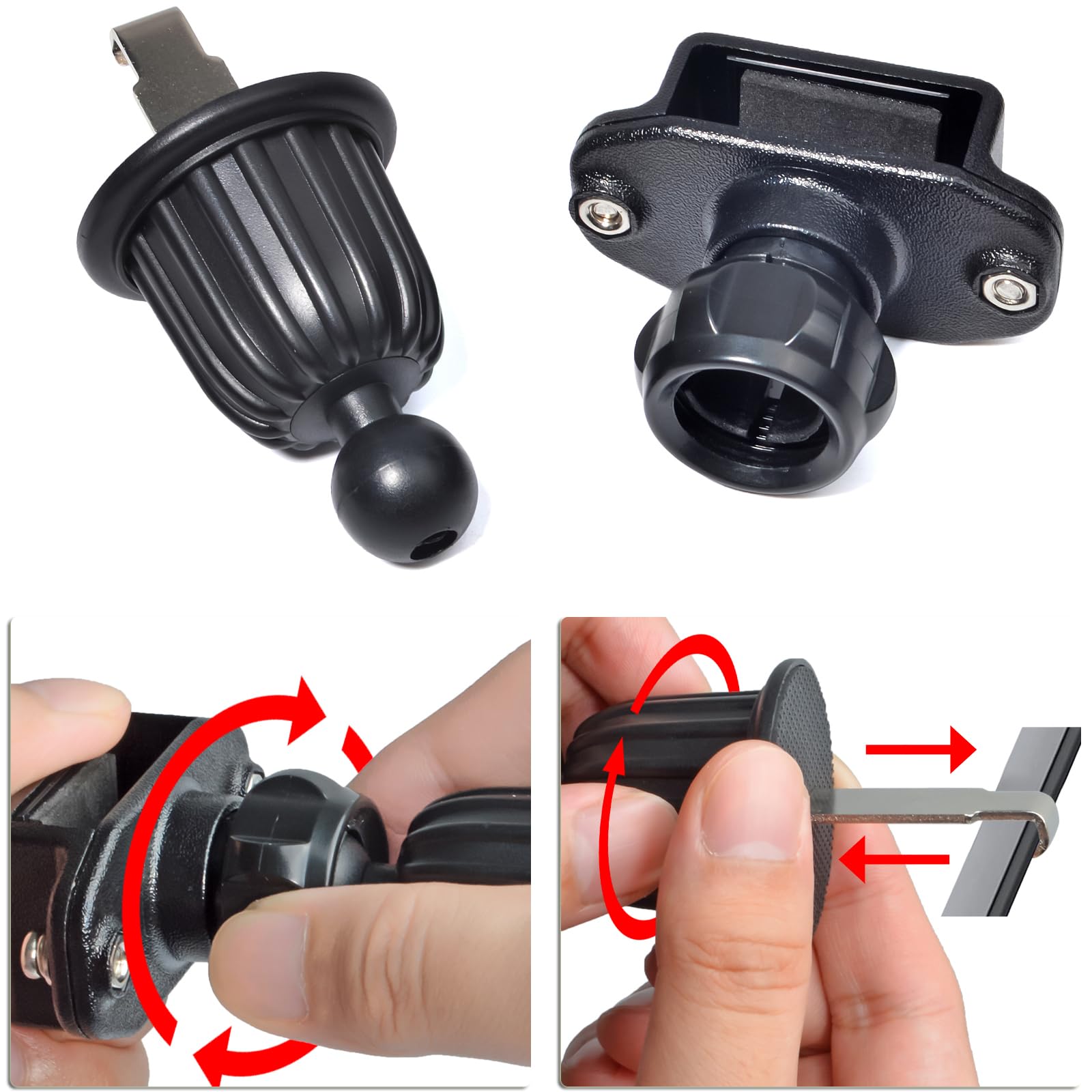 Durable Steel 2-Way Radio Belt Clip & Car Vent Mount Holder for Motorola, BaoFeng, Yaesu, Midland, Cobra, Uniden Walkie Talkies - Perfect for Construction, Security, Outdoor Adventures & Emergency Communication