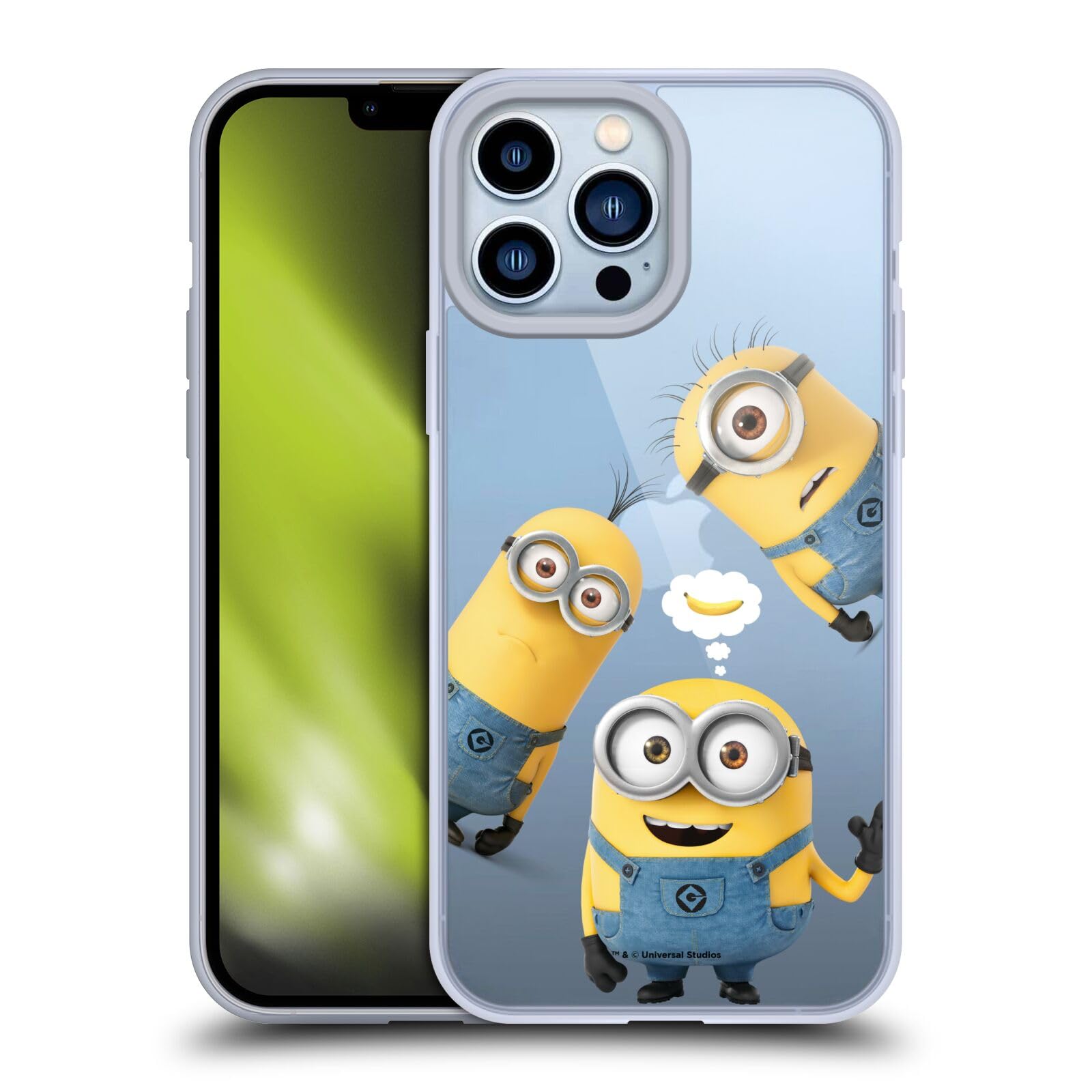 Officially Licensed Despicable Me Minions Banana Funny Soft Gel Phone Case for Apple iPhone 13 Pro Max - Cute Protective Cover for Fans, Kids & Movie Lovers