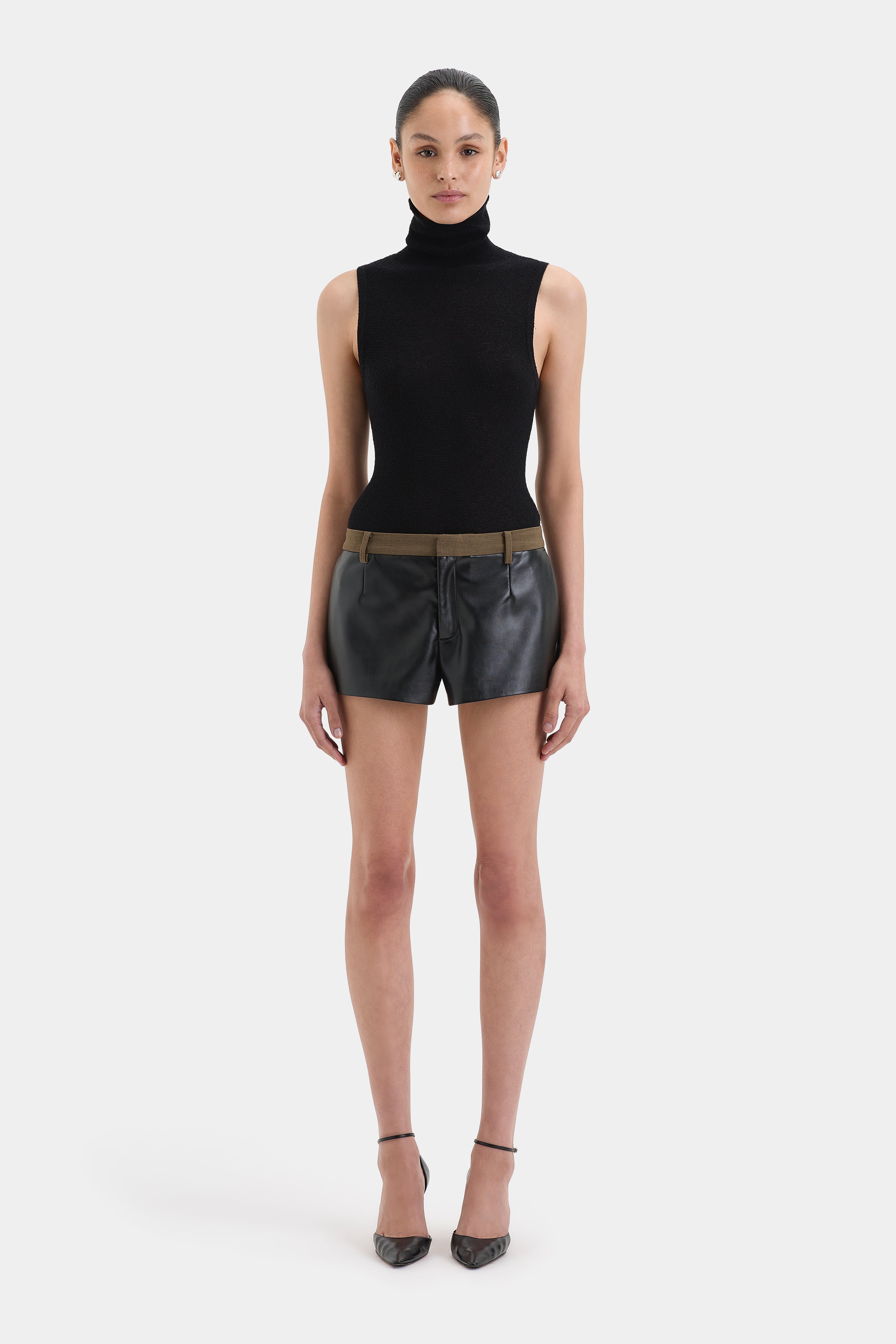Chiara Turtleneck Tank Top for Women - Soft Stretch Slim Fit Mock Neck Camisole - Perfect for Layering, Office Wear & Casual Outfits