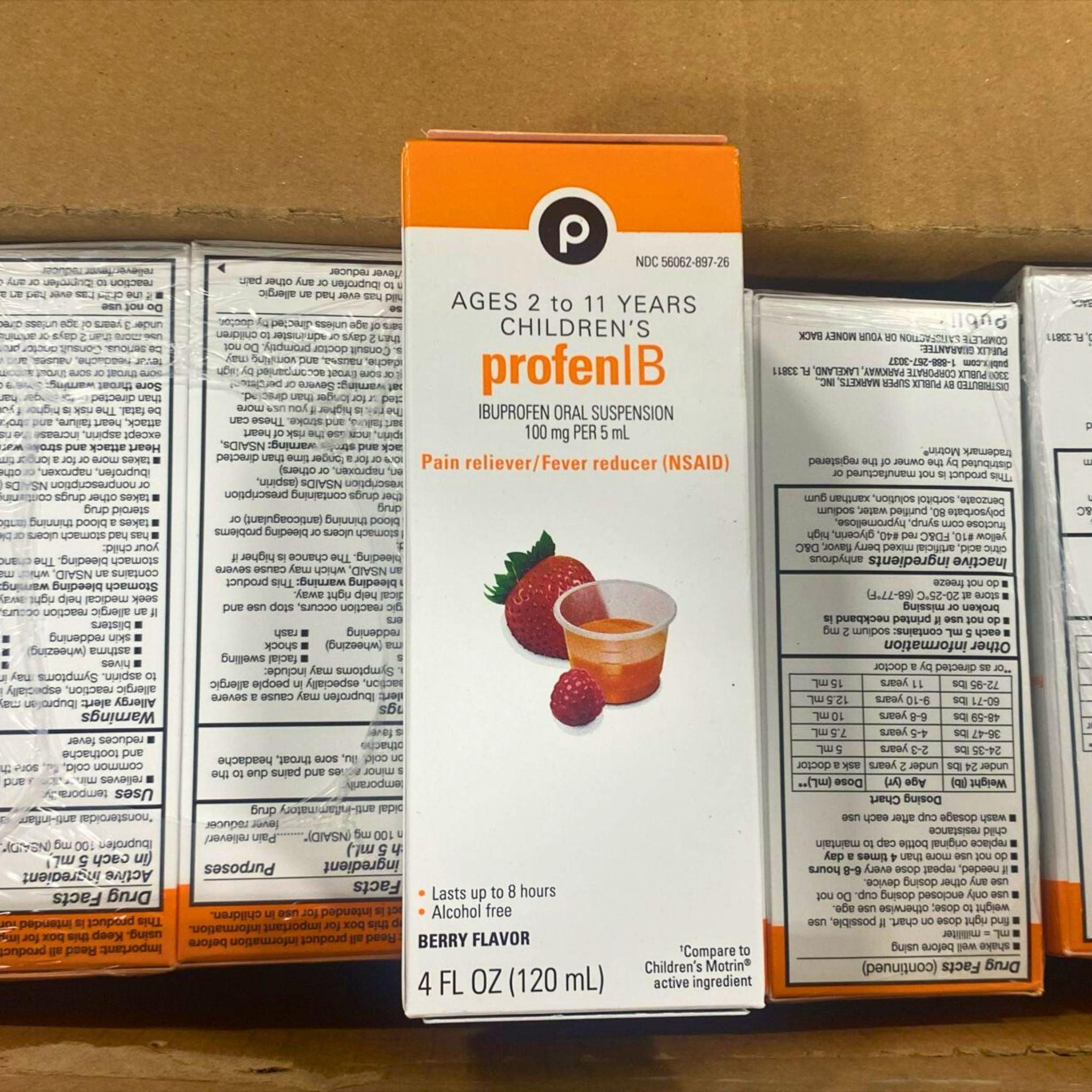 Children's Ibuprofen Oral Suspension 100mg/5mL - Pain & Fever Relief for Kids Ages 2-11 (48 Pack) | Safe NSAID Medicine for Teething, Headaches & Cold Symptoms