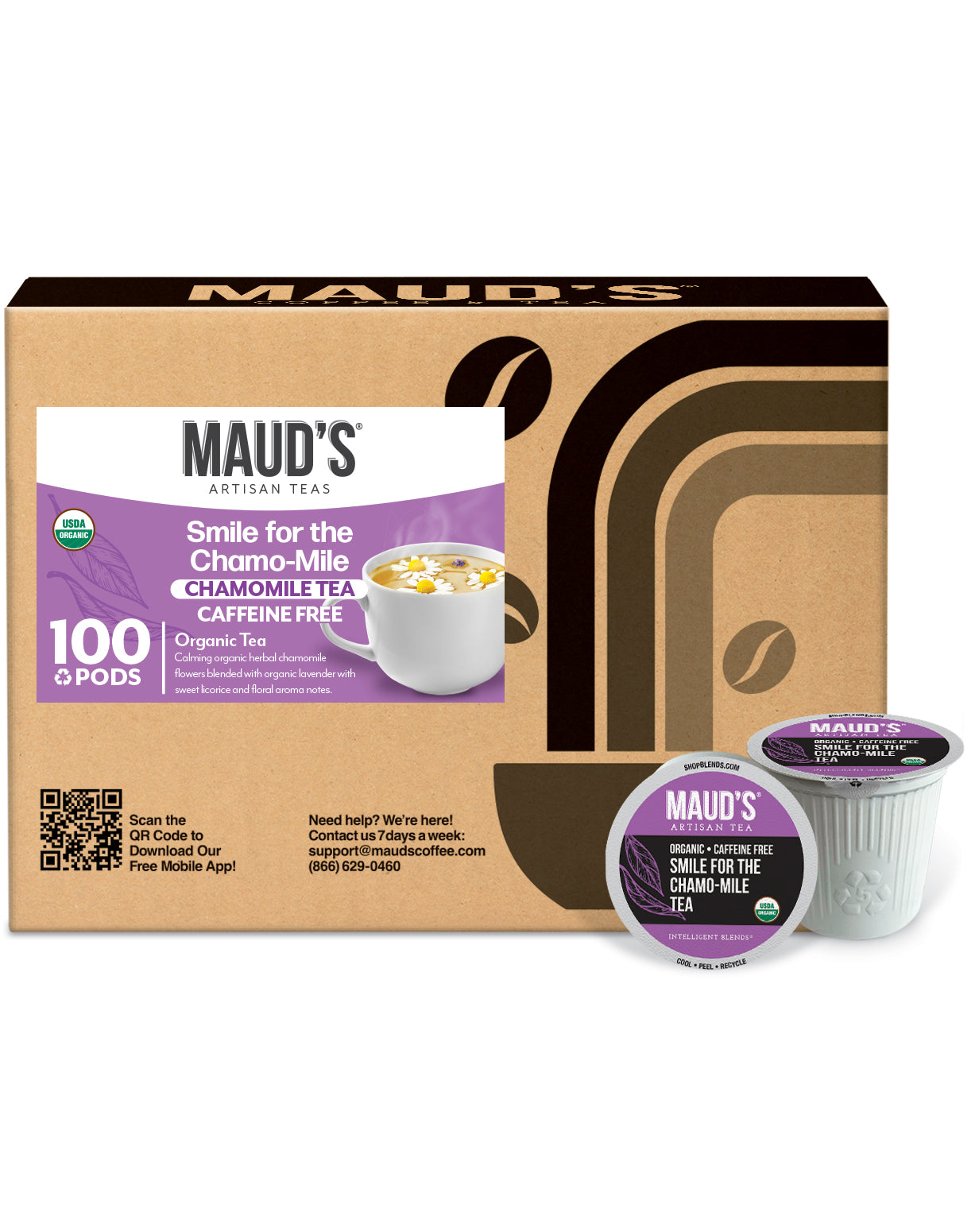 Organic Chamomile Lavender Tea Pods by Maud's - Relaxing Herbal Tea for Stress Relief & Better Sleep - Perfect for Evening Relaxation & Meditation
