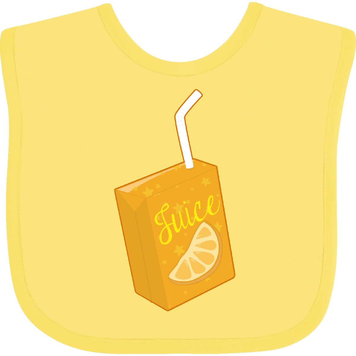 Inktastic Orange Juice Box Baby Bib - Soft & Absorbent Drool Bib for Infants & Toddlers - Perfect for Feeding, Teething & Messy Playtime