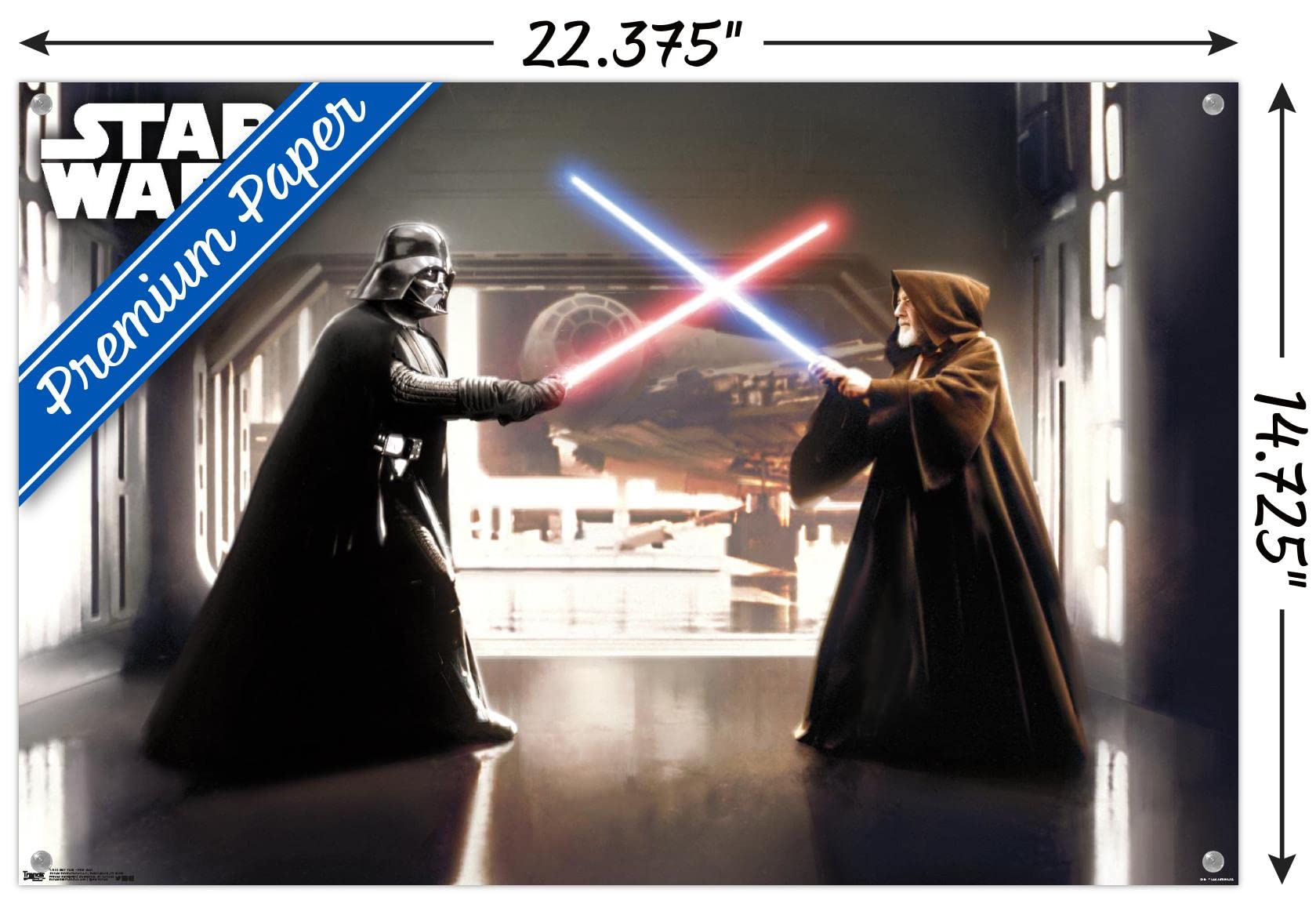 Star Wars: The First Duel Wall Poster Set with Push Pins - Premium Movie Decor for Bedroom, Office & Game Room