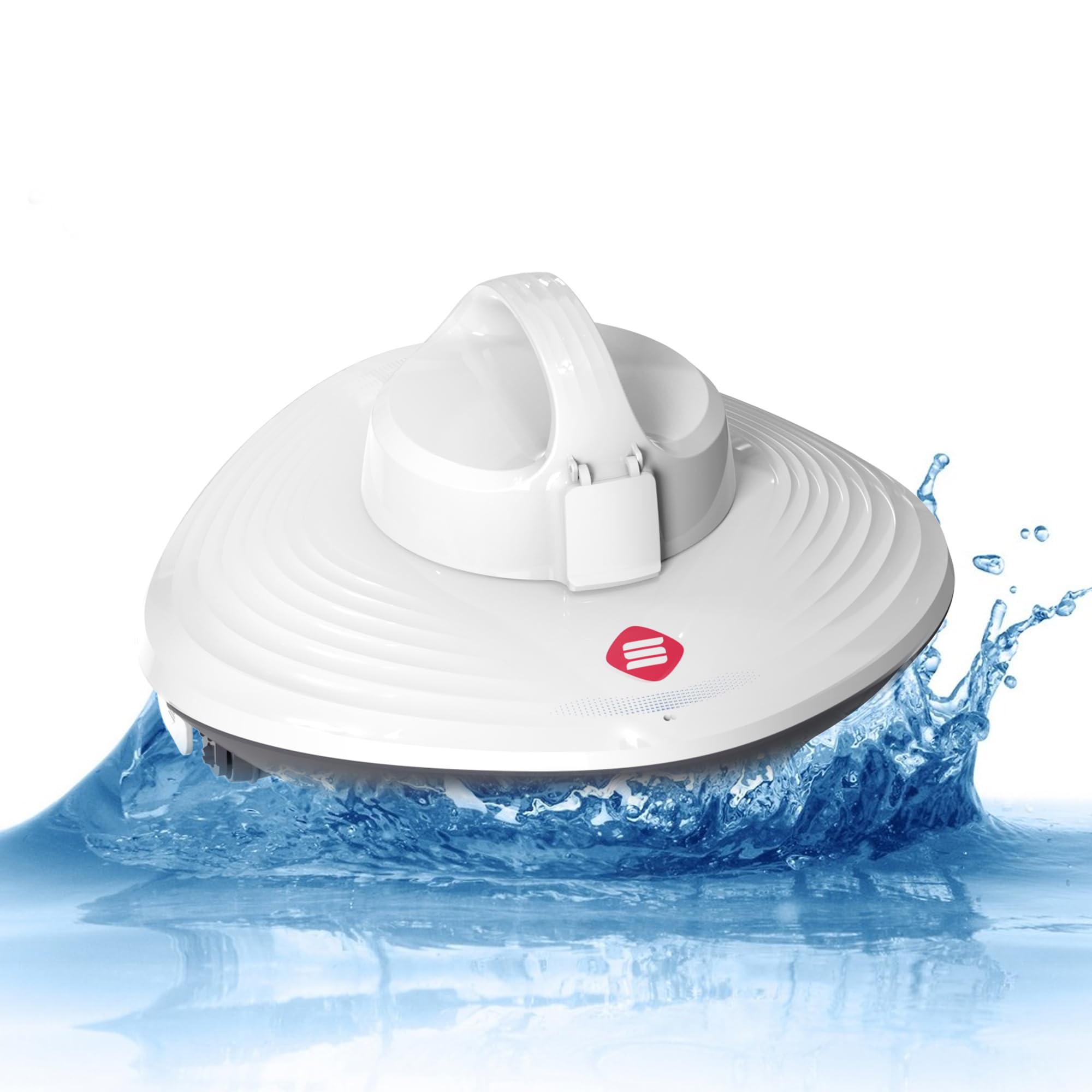 Cordless Robotic Pool Cleaner - Automatic Self-Docking Underwater Vacuum with Strong Suction for Above Ground & In-Ground Pools | Top Handle Design in White | Perfect for Weekly Pool Maintenance & Debris Removal
