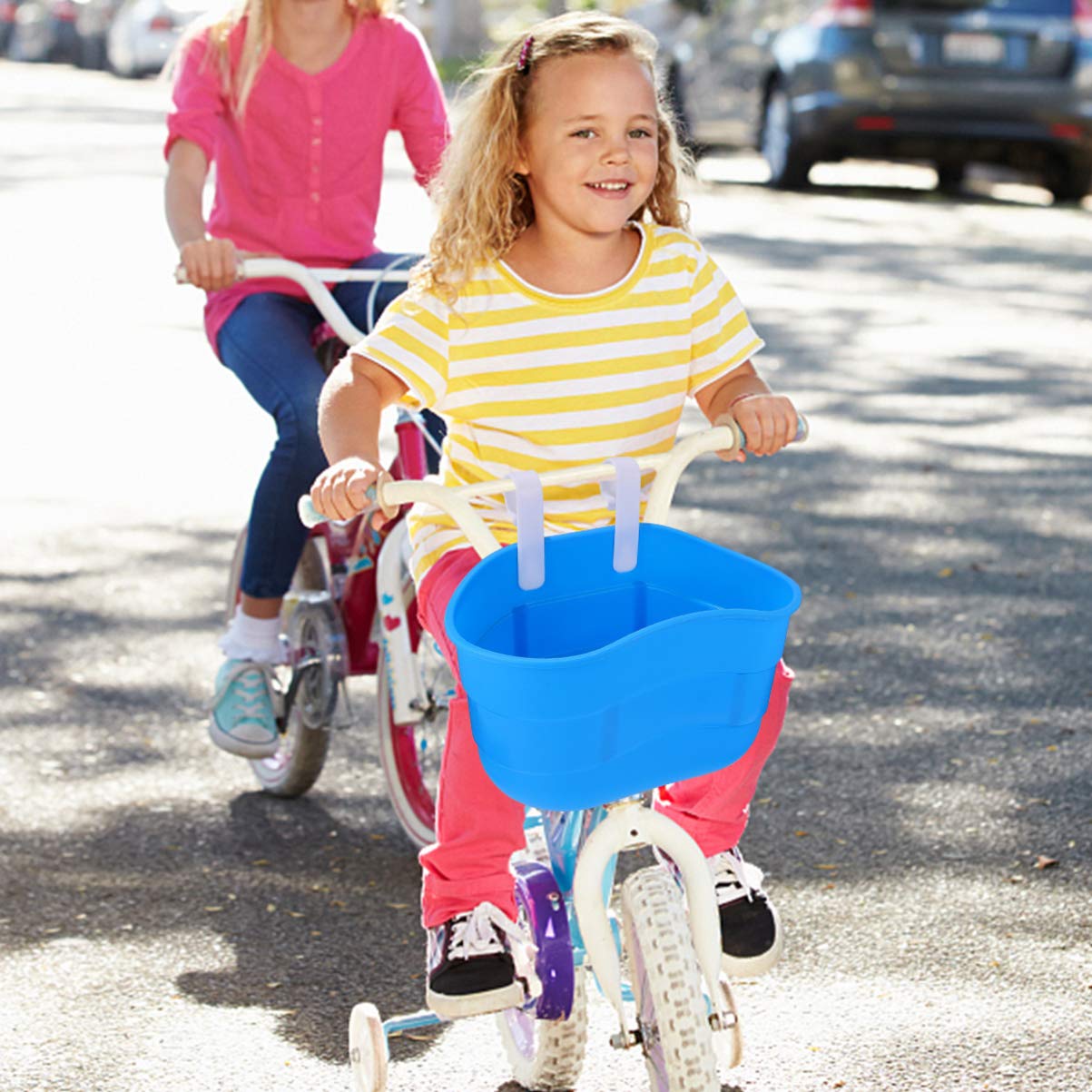 BESPORTBLE Kids Bike Basket - DIY Bicycle & Scooter Storage Basket - Handlebar Carrying Basket for Boys & Girls - Cycling Accessories - Perfect for School, Picnics & Outdoor Adventures (Black)