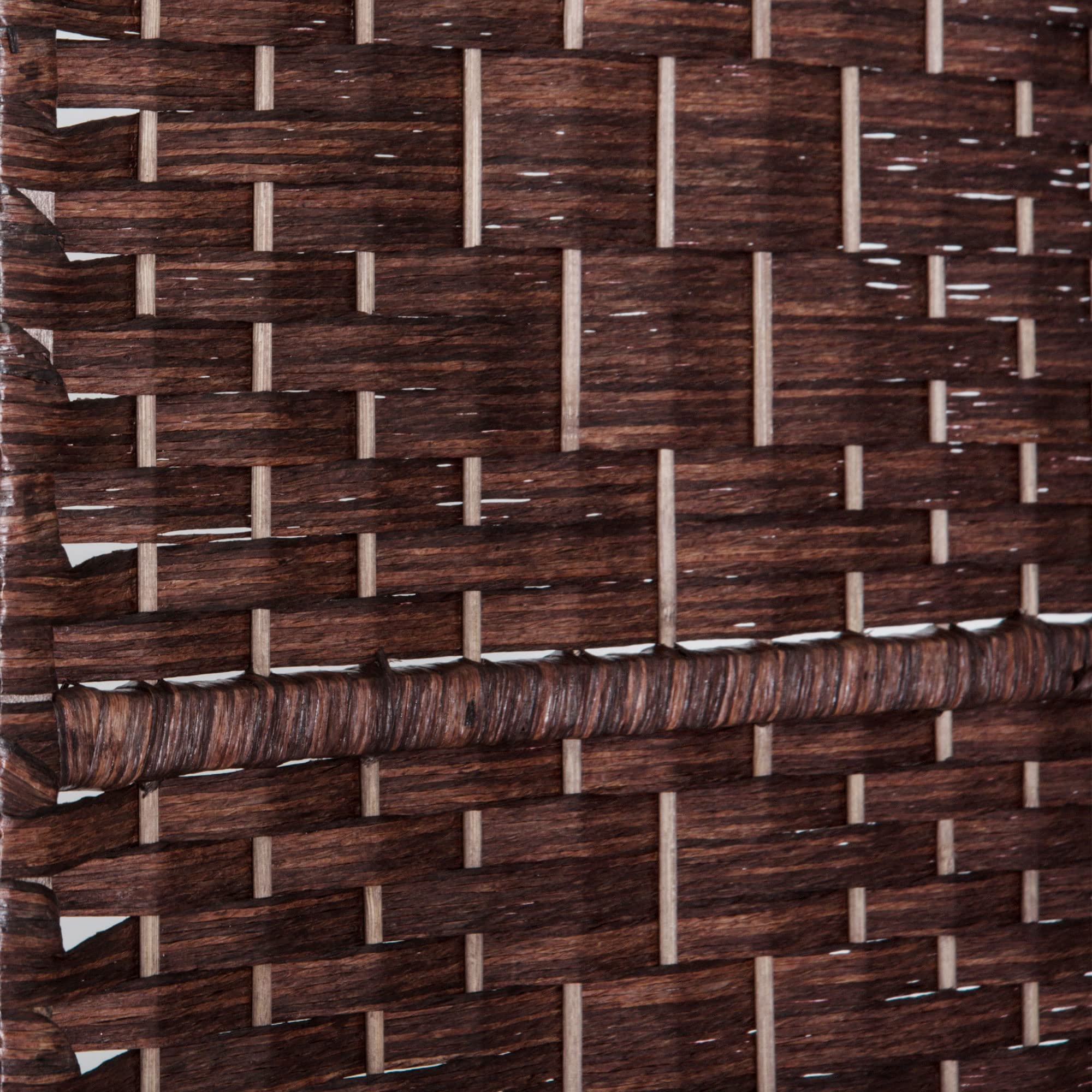 HOMCOM 6FT Tall 6-Panel Folding Privacy Screen - Portable Wicker Weave Room Divider for Bedroom, Home Office, Living Room - Brown Partition Wall for Space Separation & Decoration