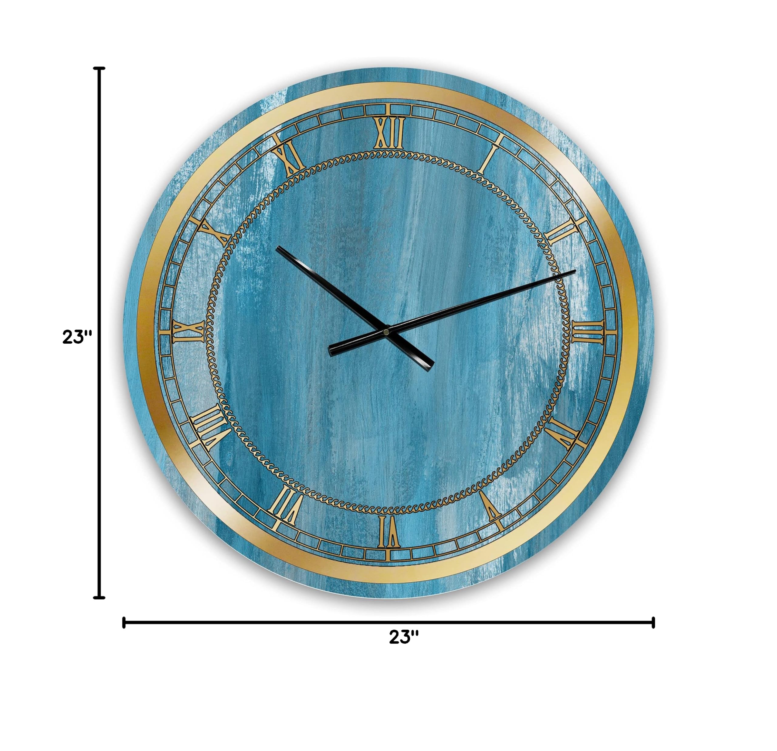 White and Blue Paint Waves Glam Wall Clock - Stylish Home Decor for Bedroom, Bathroom, Office & Living Room | Perfect for Modern Interior Design & Gift Giving