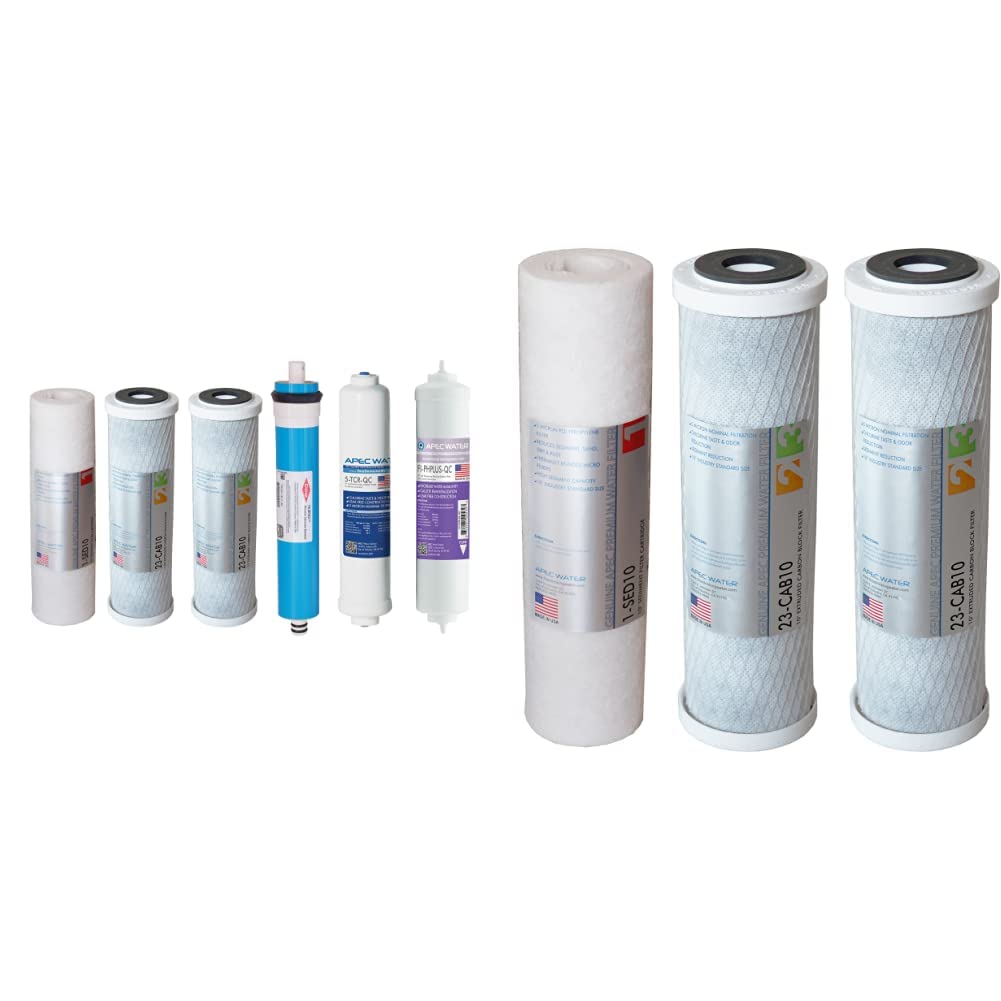 APEC Water Systems ULTIMATE Series Replacement Water Filter Set - Stage 1, 2 & 3 Undersink Filtration System (6-Pack) | MAX-PH Water Filter for Clean Drinking Water | Perfect for Home, Office & RV Use