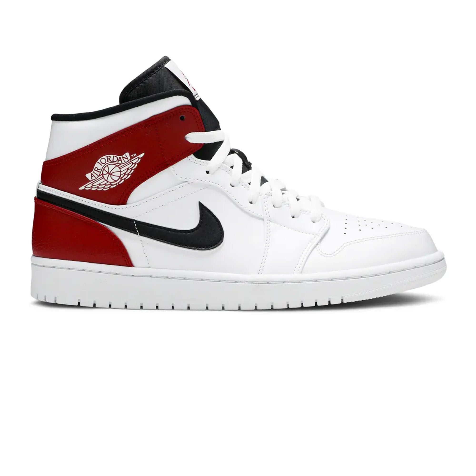 Air Jordan 1 Mid Sneakers - White Black Gym Red Basketball Shoes for Men (2019 Release) | Perfect for Streetwear, Casual Outfits & Basketball Games