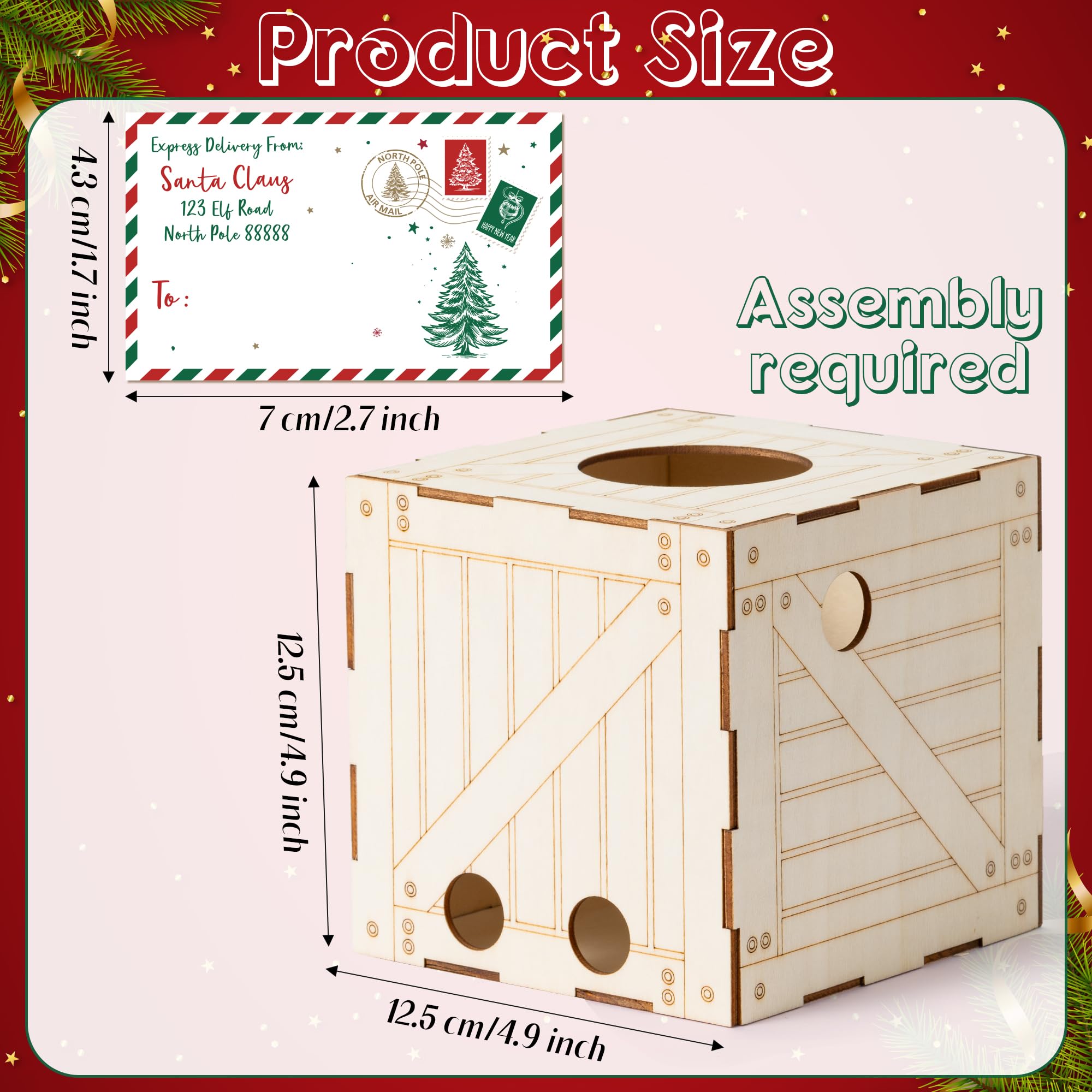 Christmas Elf Crate with Gift Card - Wooden Elf Holder for Kids - Perfect for Santa's Elf Delivery & Holiday Gifts