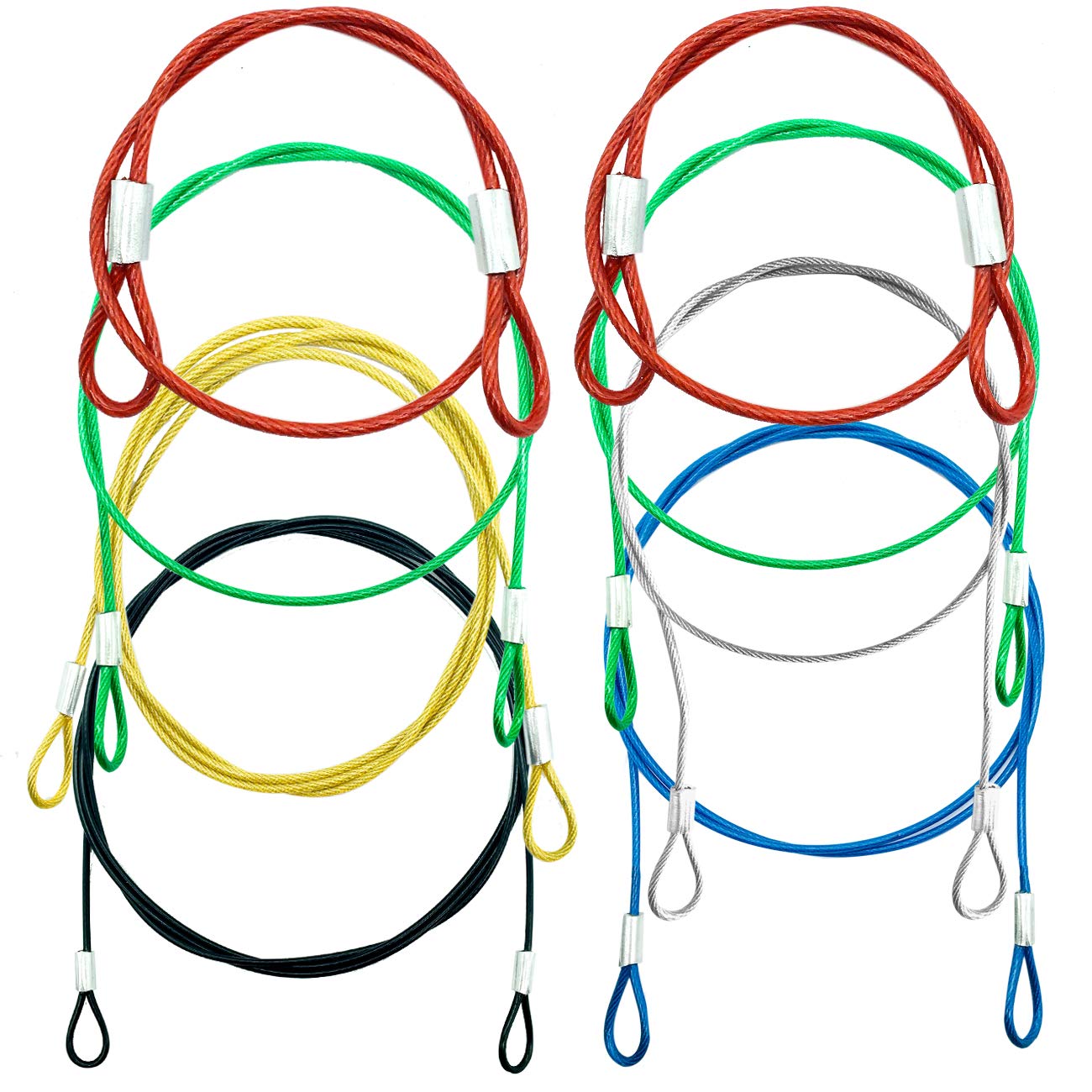8 Pack Colorful Coated Safety Tether Lanyard Kit - Stainless Steel Security Cable for GoPro, Action Cameras & Outdoor Gear | Perfect for Hiking, Skiing & Water Sports Accessories