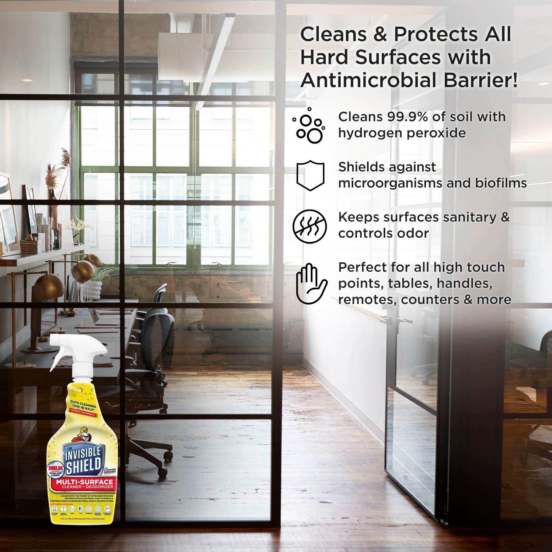 UNELKO Clean-X Invisible Shield Multi-Surface Cleaner & Deodorizer with Hydrogen Peroxide - 32 fl oz - Safe for All Surfaces - Perfect for Kitchen, Bathroom, Floors & High-Touch Areas
